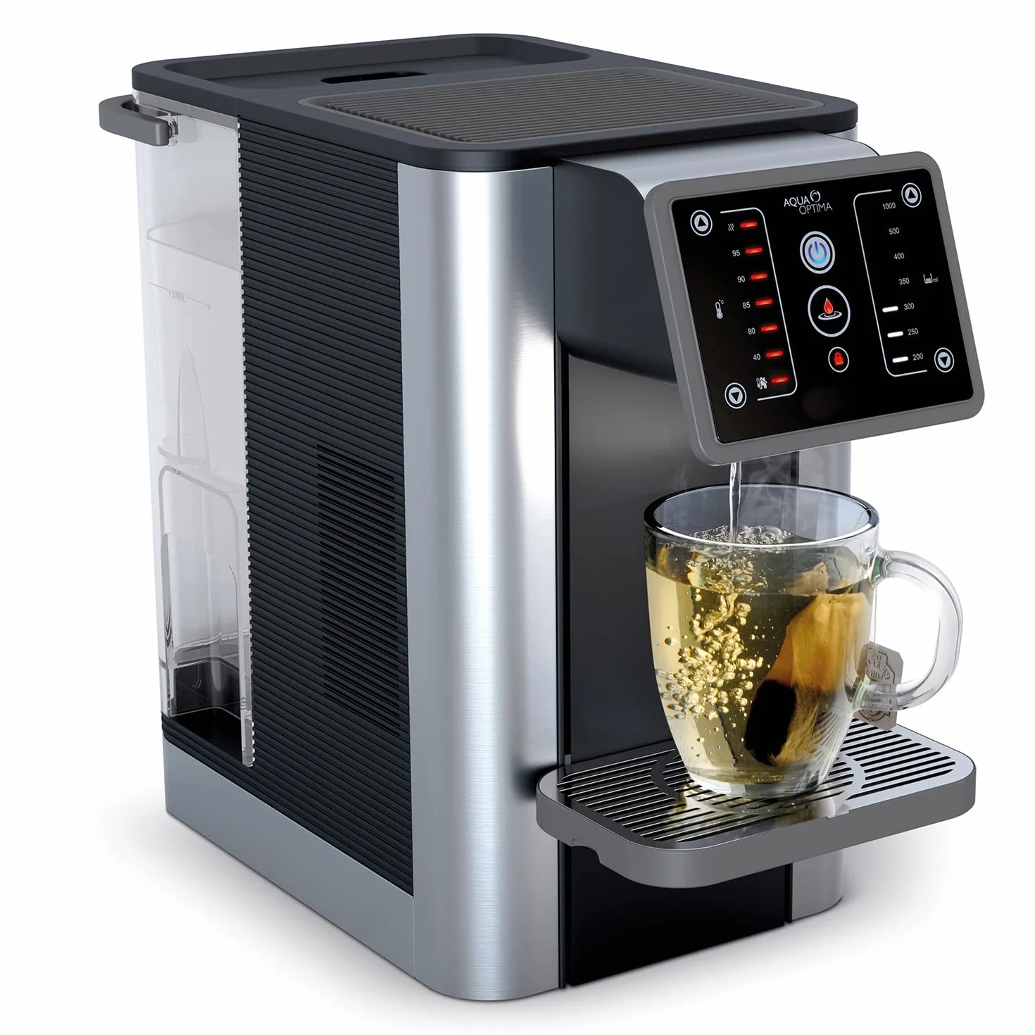Dispensador instantáneo de agua caliente filtrada Aqua Optima Aurora, capacidad de 3,0 litros, 49 opciones de volumen y temperatura, incluye 1 filtro agua Evolve+ de 30 días, reduce los microplásticos
