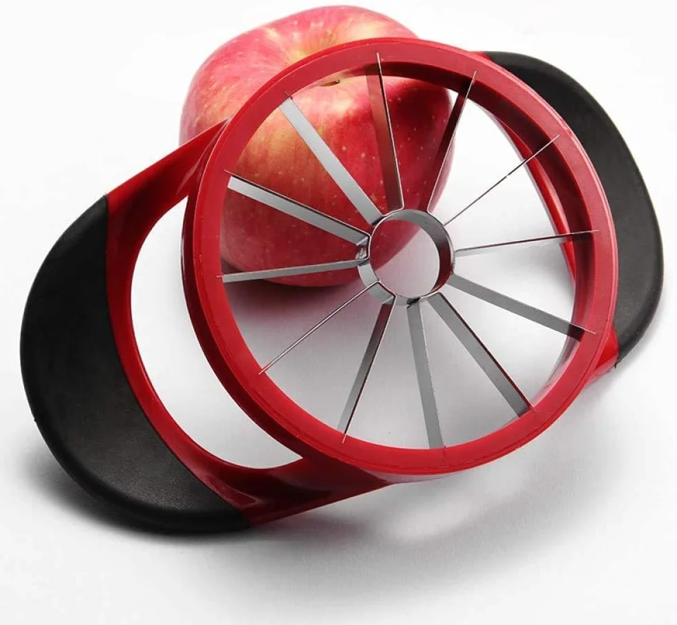 Descorazonador cortador manzanas acero inoxidable mango ergonómico ABS antideslizante 12 hojas grande