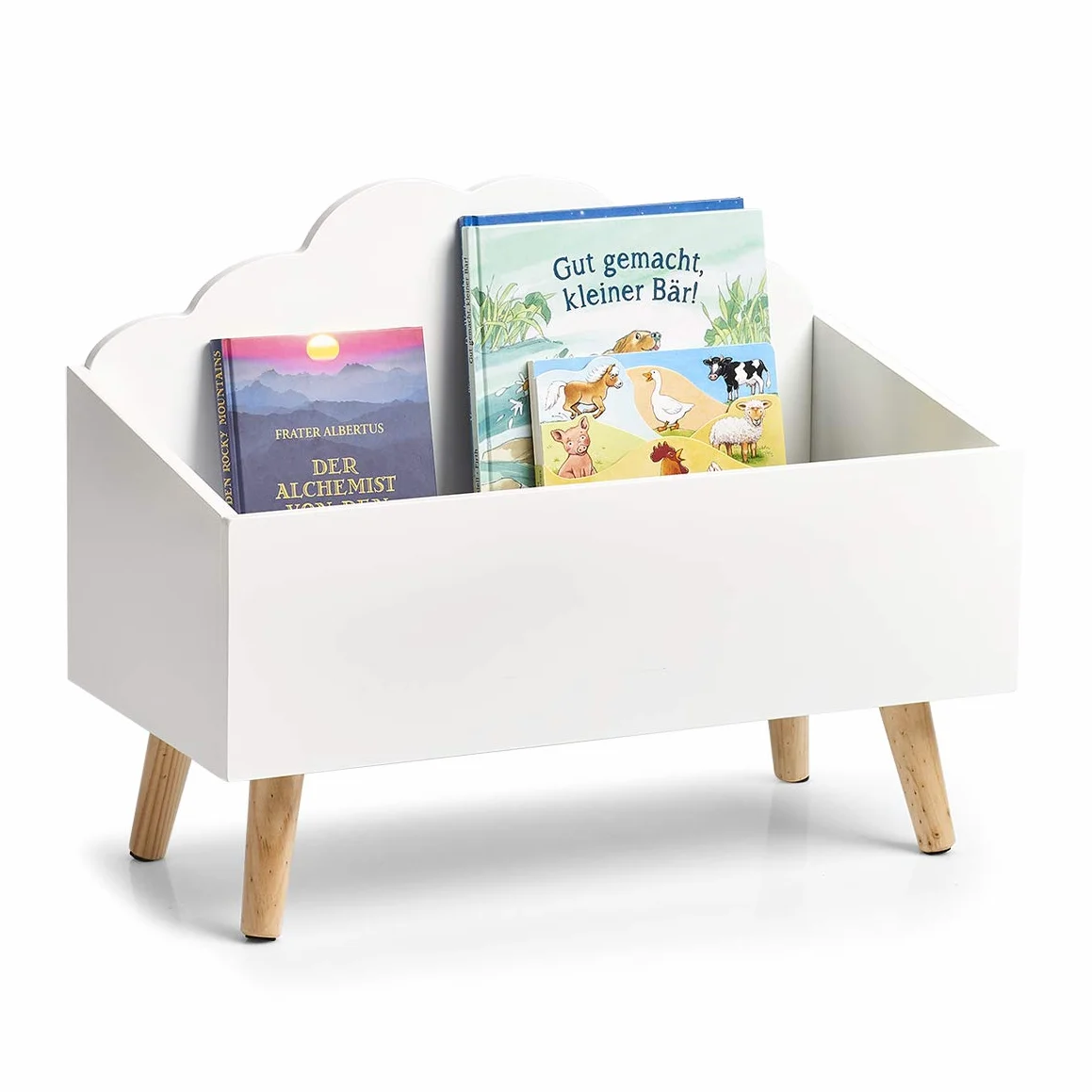 Zeller 13503 Nube - Baúl de almacenamiento infantil (tablero de fibra de densidad media, 58 x 28 x 45 cm), color blanco
