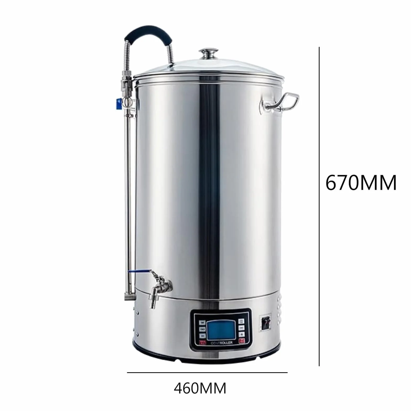 Sistema de Elaboración de Cerveza Eléctrico para Uso Doméstico y Comercial, Equipo de Maceración y Hervido de Cerveza con Pantalla Digital, Kit de Homebrew para Cerveza Artesanal (40L)