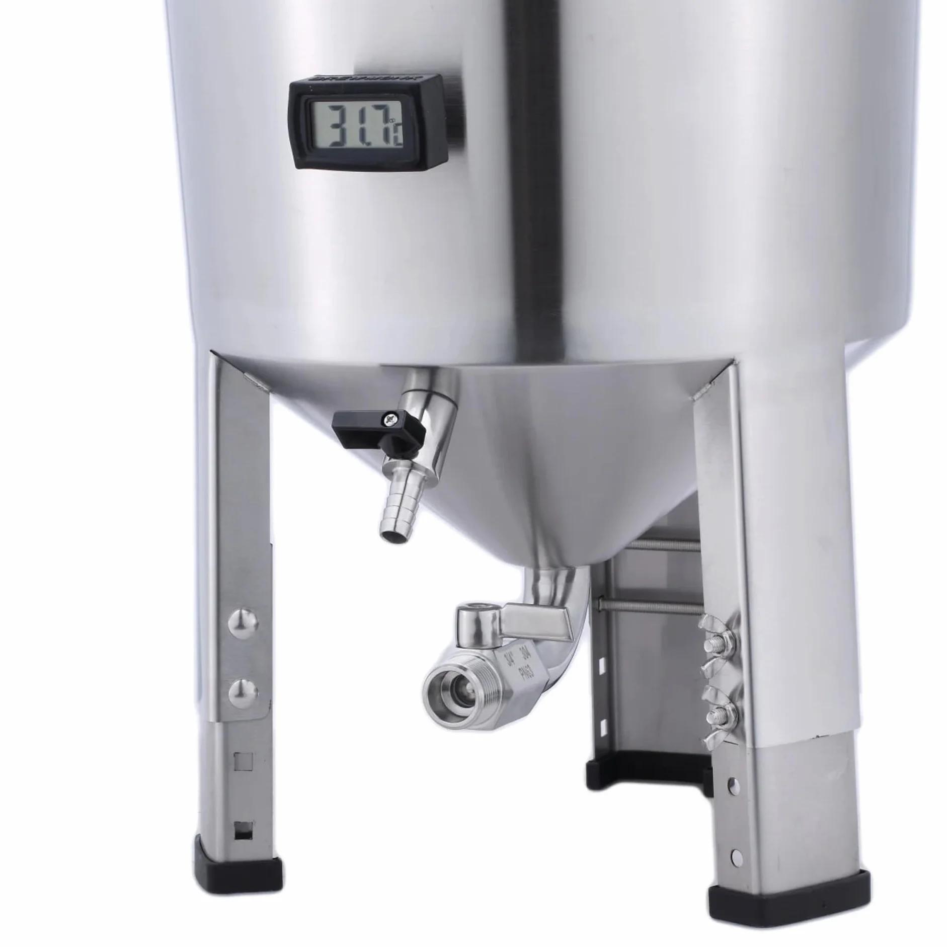 Depósito de Fermentación Acero Inoxidable 30L con Fondo Cónico, Válvula Spunding y Termómetro Digital