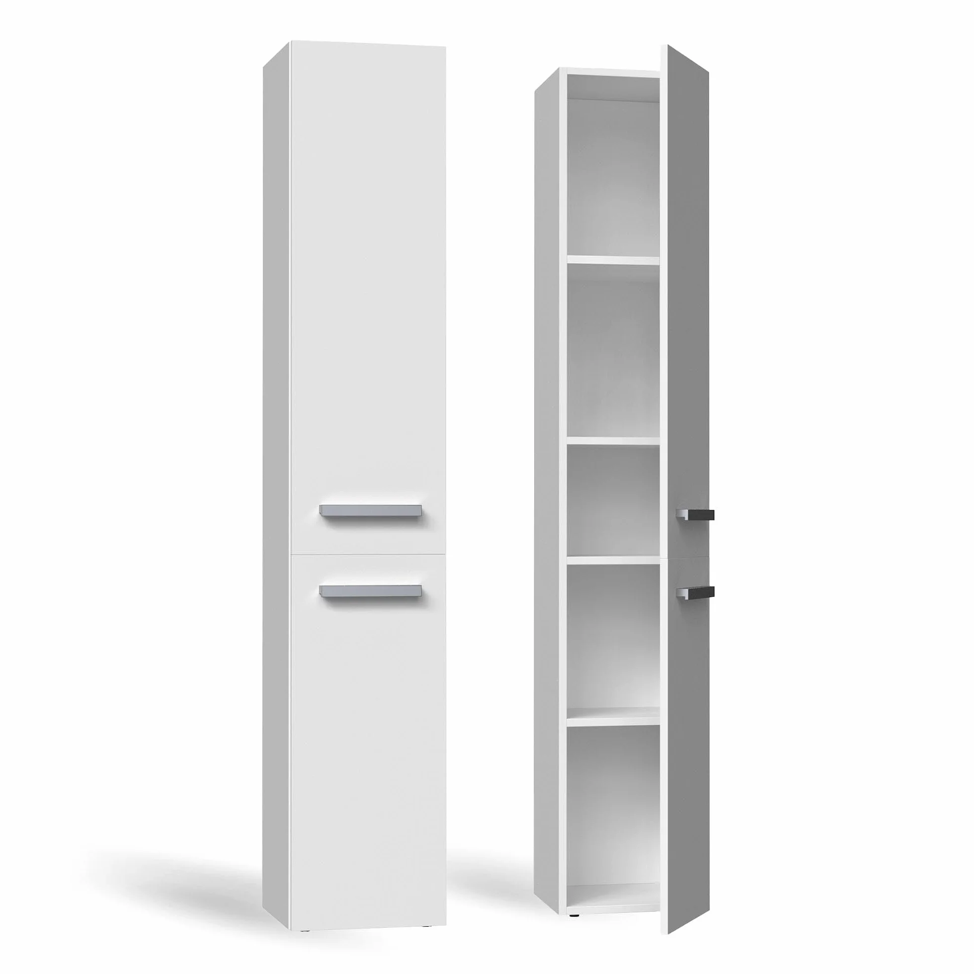 CDF Mueble de Baño y Lavandería, Columna de Baño Estrecho, Armario Alto sin Cesto para la Ropa, Armario Que Ahorra Espacio Salón, Pasillo, Aseo Blanco, Ancho 31 cm, 30x31x174 cm