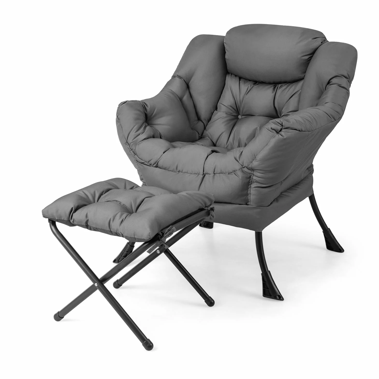 HOMASIS Sillón Relax Reclinable Orejero, Butaca de Salón de Lectura con Bolsillo Lateral para Dormitorio, Oficina, Soporta hasta 150 kg, 81x75x94,5cm