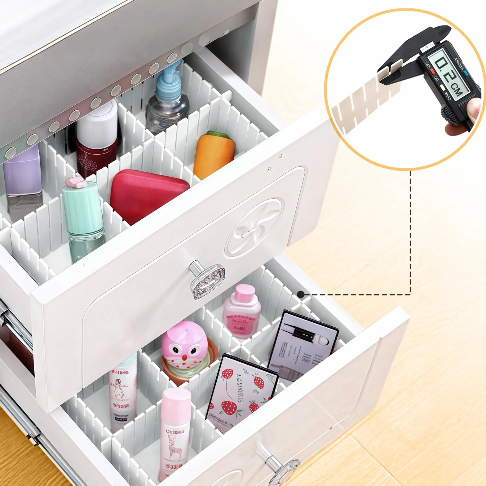 CRESZZLE Separadores de Cajones Ajustables 16 Piezas Organizador para Ropa Interior Calcetines y Joyas