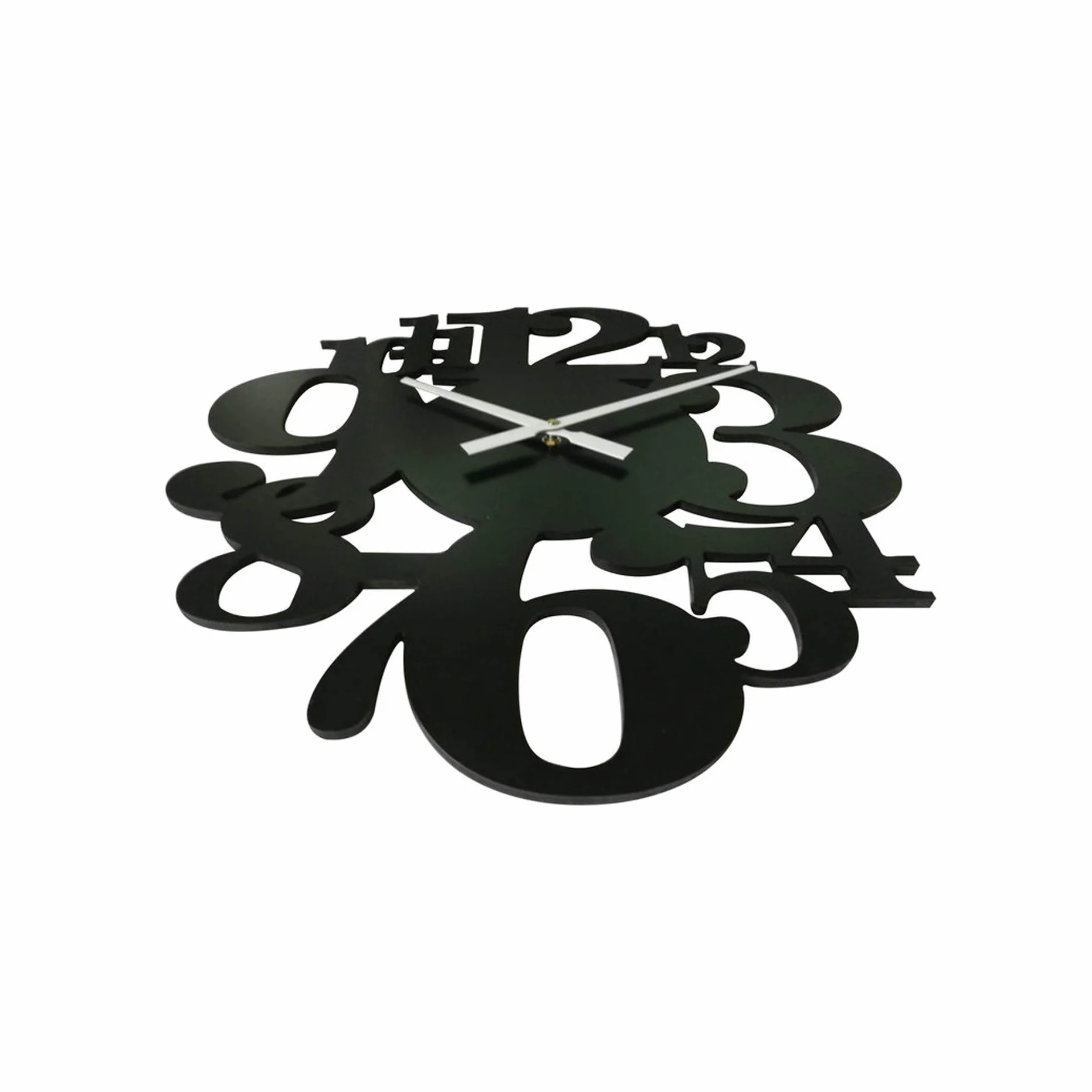 Rebecca Mobili Reloj De Pared, Relojes Decorativos, Negro, Madera MDF, Estilo Contemporáneo, Analógico, Salón - Medidas: 55 x 50 x 4,5 cm (A x AN x FON) - Art. RE6571