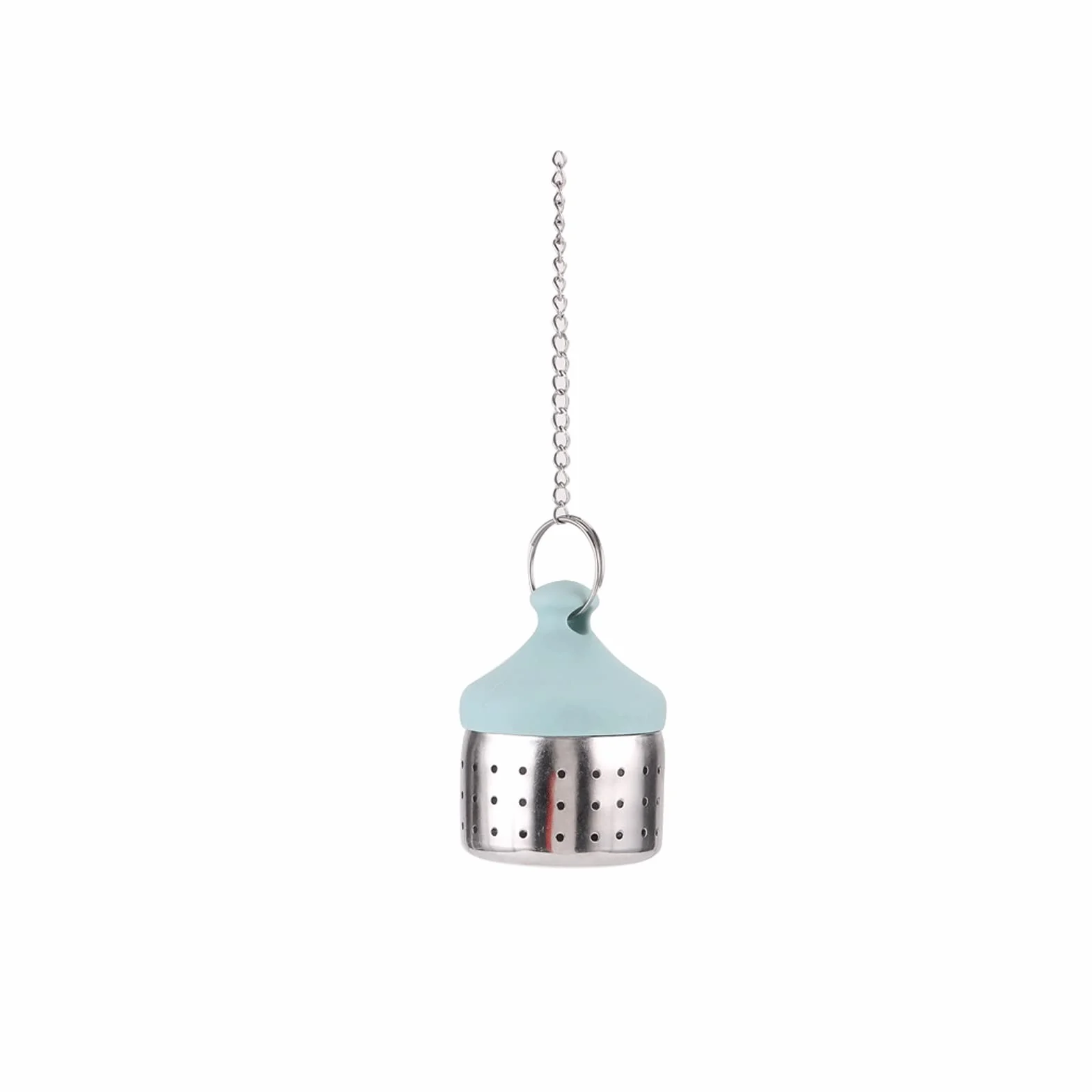 Colador de té creativo con cadena de filtro de té para fugas de té, simple para el hogar, vida en casa, silicona para fugas de té
