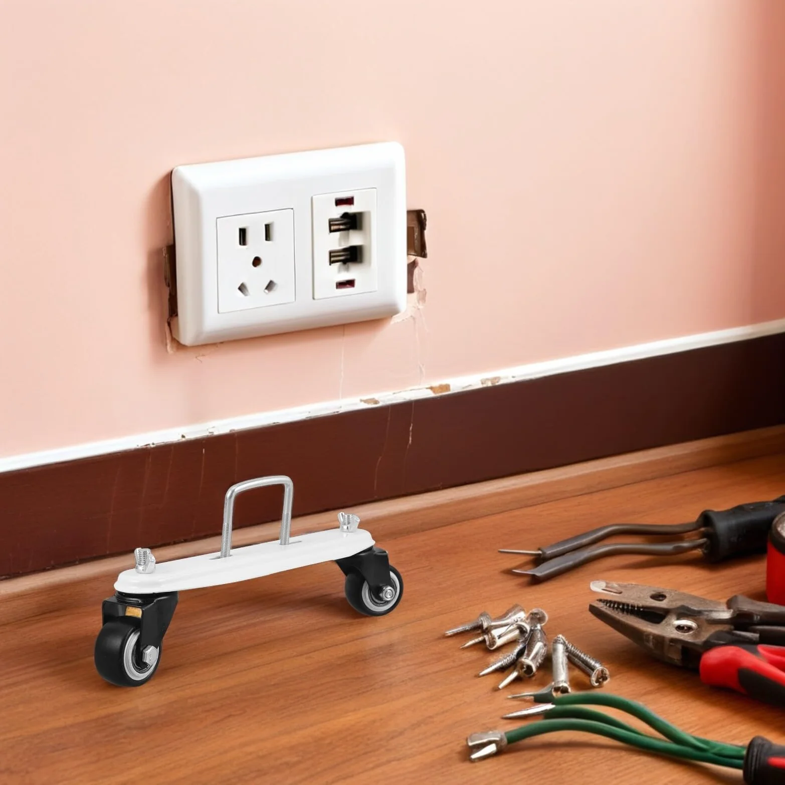 Soporte del Radiador con Ruedas Giratorias de Doble Cojinete Base Antideslizante para Radiadores Eléctricos Soporte para Piso de Radiador para Sala de Estar