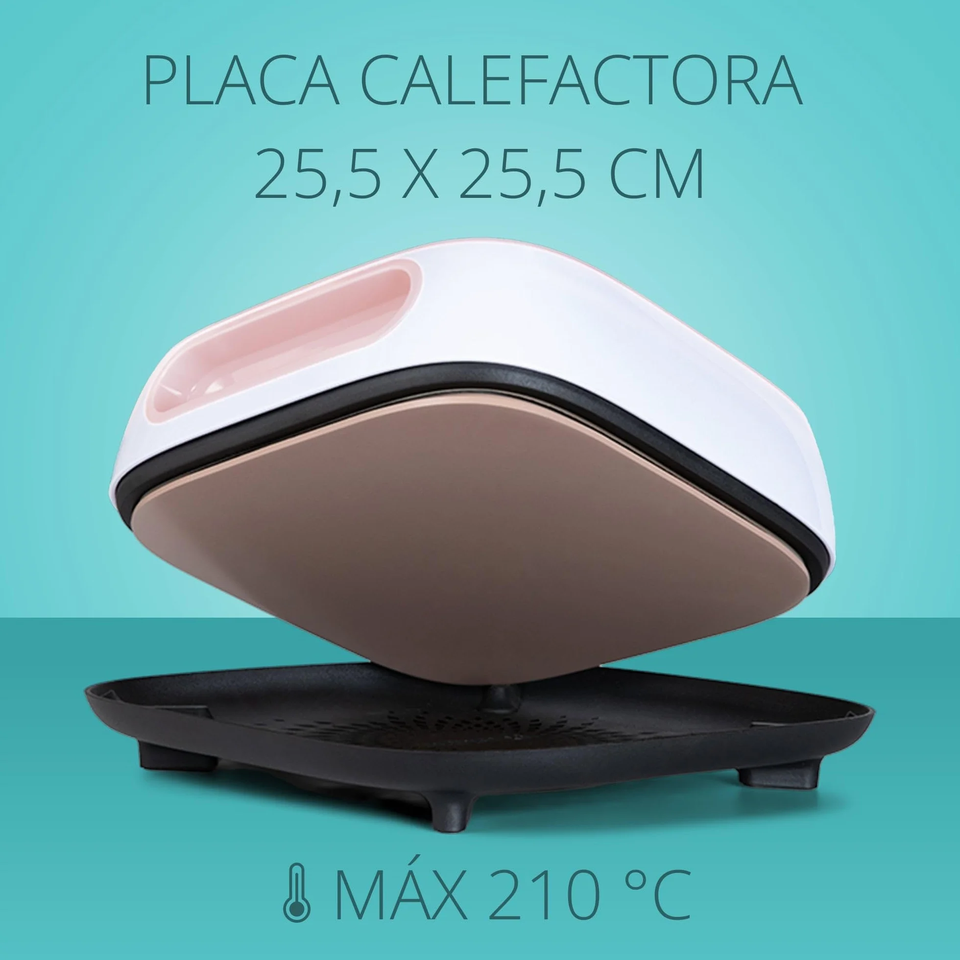 LOKLiK - Prensa de Calor para Personalizar Camisetas, Suéteres, Mantas, Toallas, Bolsas Tote, Mochilas y Otros Tejidos 25,5 x 25,5 cm - Portátil
