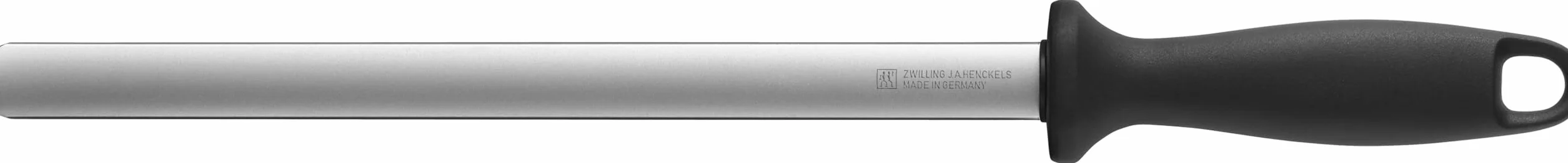 ZWILLING Afilador ovalado con recubrimiento de diamante, Longitud: 26 cm, Mango de plástico negro con lazo para colgar