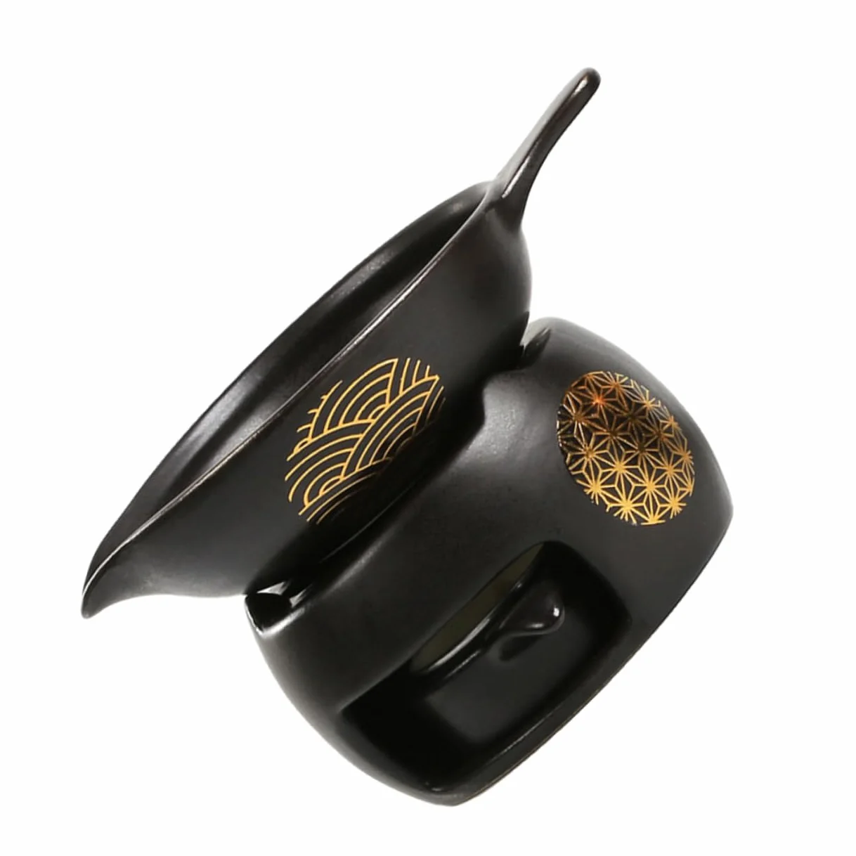 Horno de Té Mini de Cerámica Negro, 1 Juego, para Casa | Dispositivo para Despertar el Té, Decoración de Escritorio, Accesorio de Té