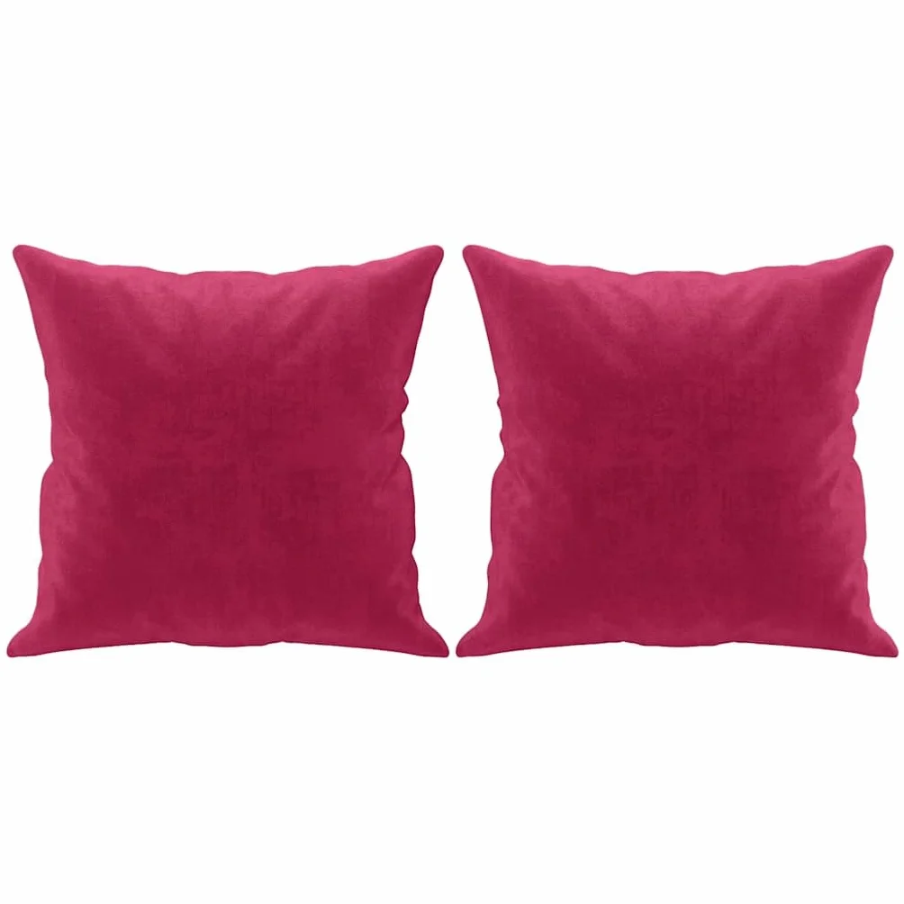 Cojín decorativo (40 x 40 cm, terciopelo, 2 unidades), color rojo y burdeos