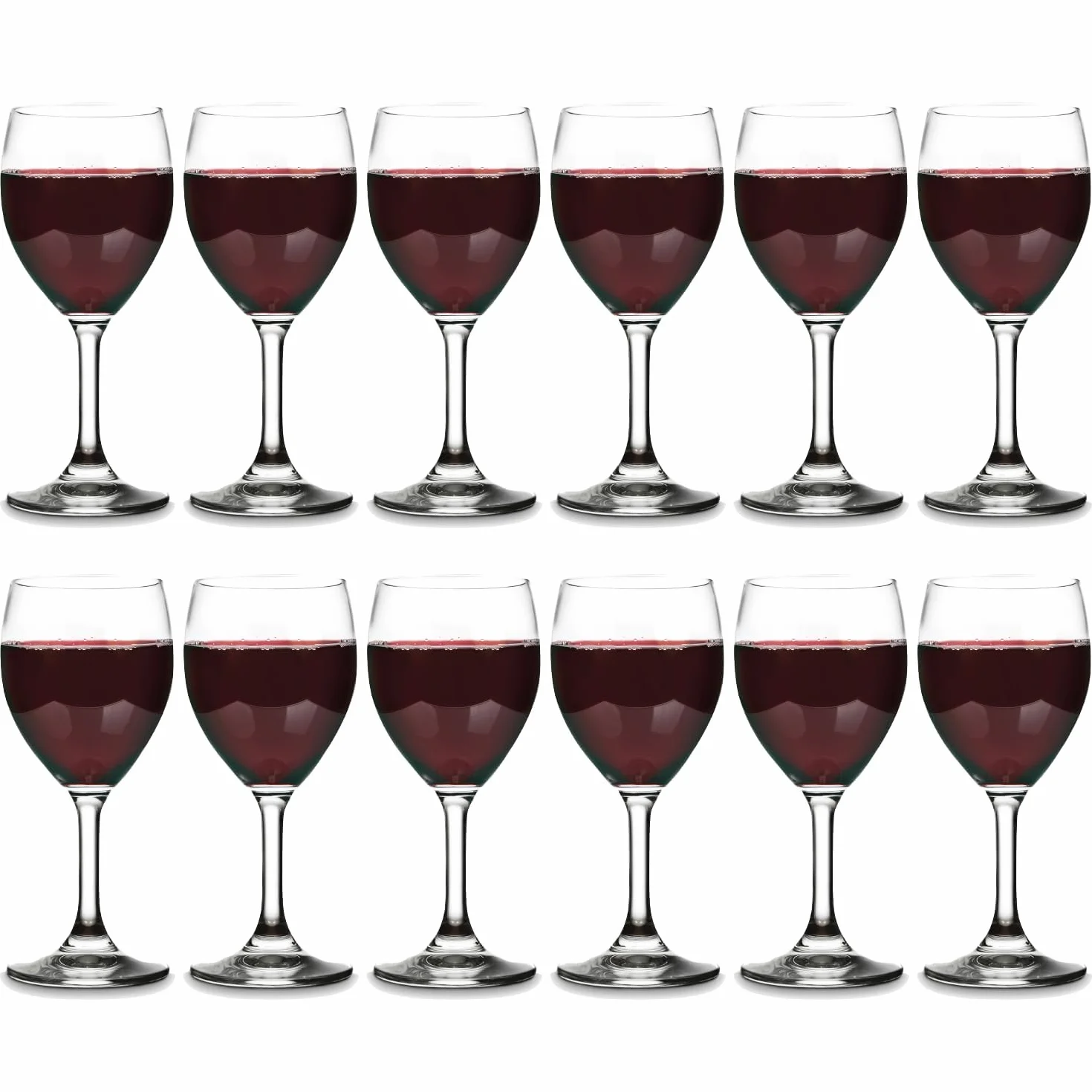 Vikko Copas de vino de cristal de 8.5 oz: copas de vino pequeñas, copa de vino para vino tinto y blanco con tallo, vasos transparentes para vino, copas de vino gruesas y duraderas, juego de 12 copas