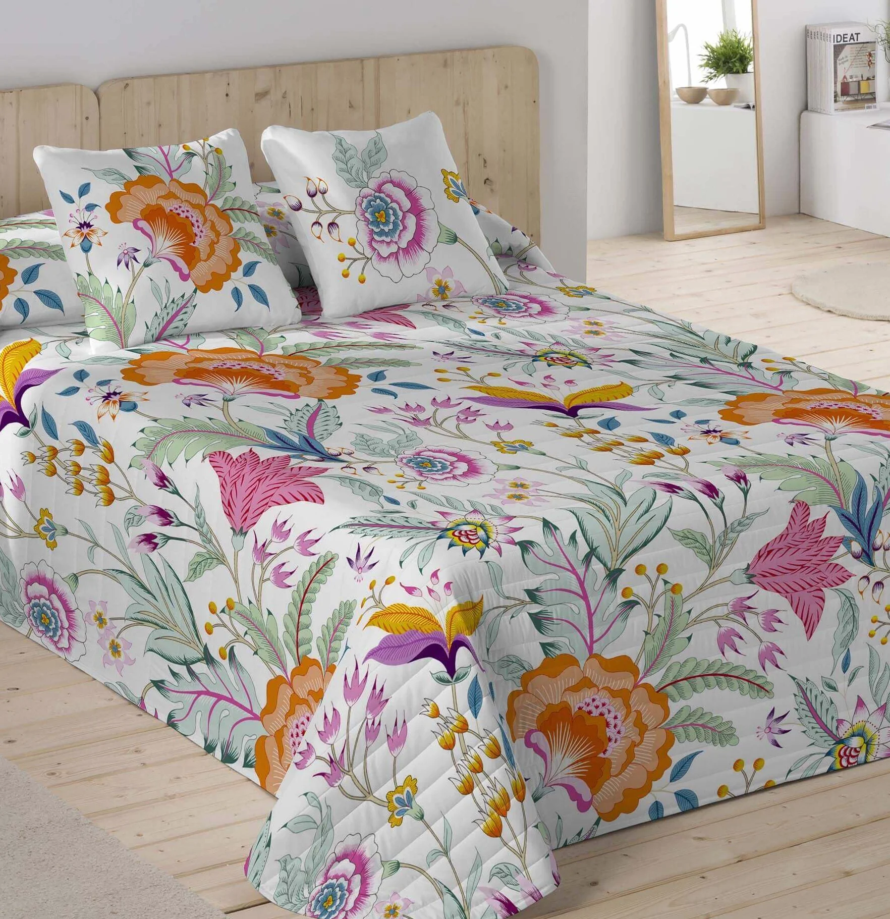ICEHOME Colcha Bouti Cama 90, 100% Algodón, Colcha con un Ligero Relleno 180x260, Selena