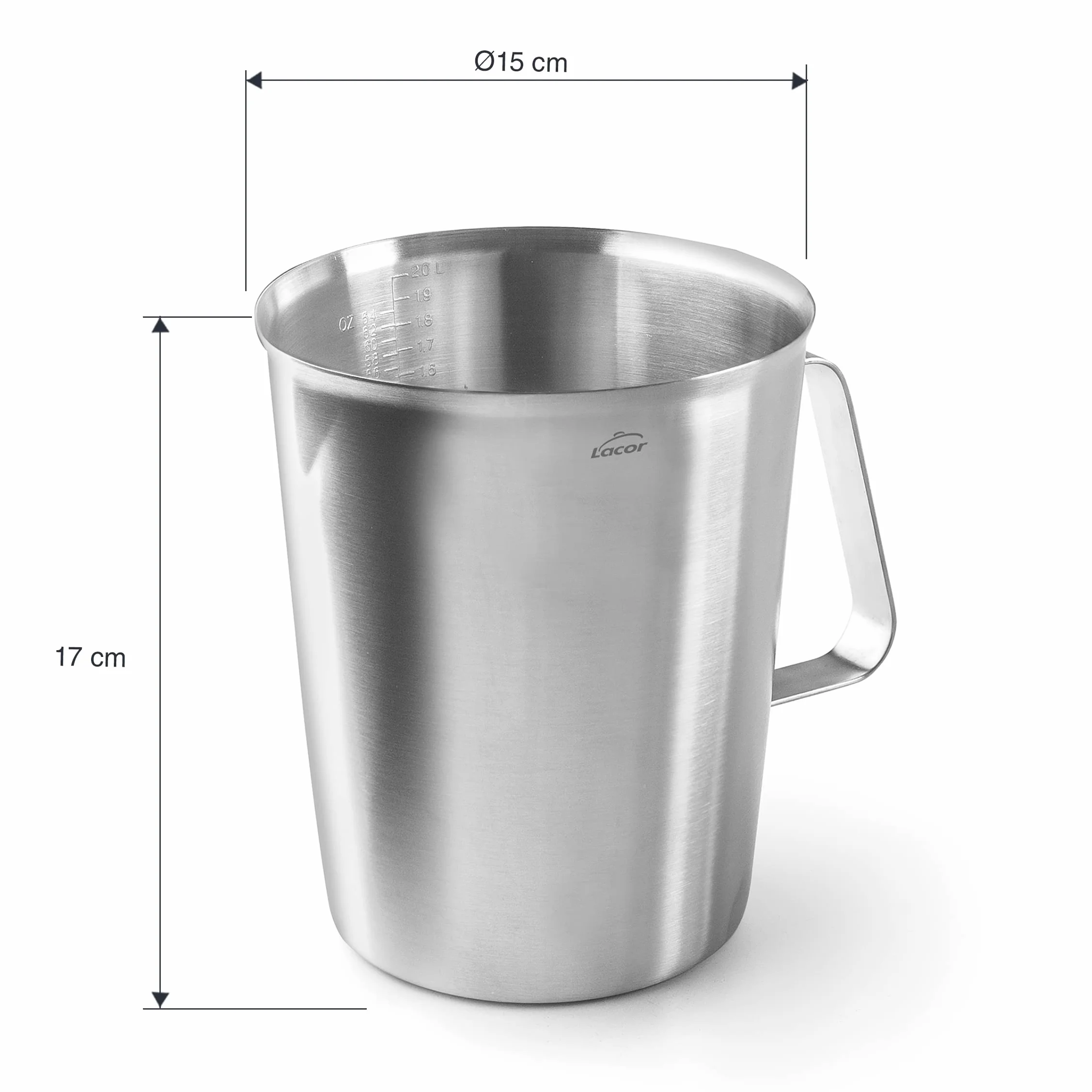Lacor Jarra Medidora Acero Inoxidable 2 L 15 cm