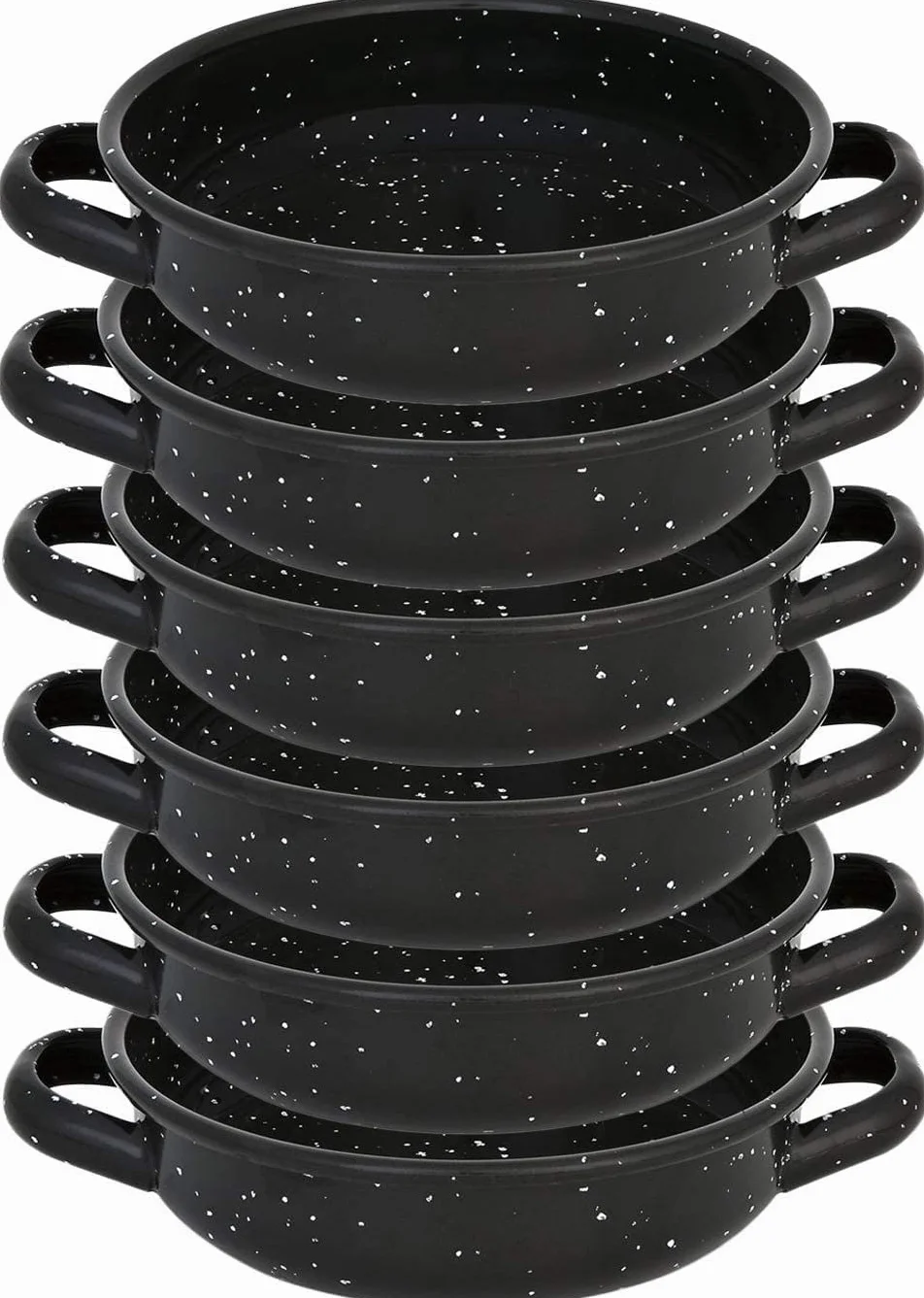 Menax - Cazuela Mini - Paellera Mini en Acero Vitrificado - Set de 6 - Diámetro 14 cm