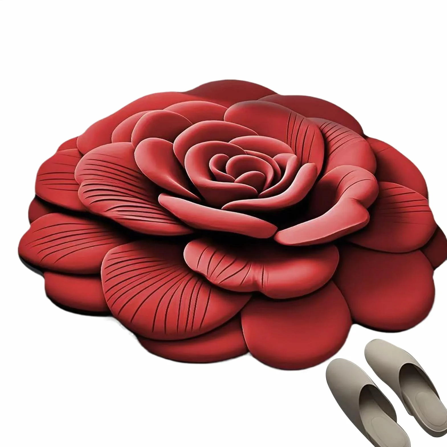 Alfombra De Baño Antideslizante De Felpa Suave Estampado Floral 3D | Tapete Multiusos para Entradas Pasillos y Salón
