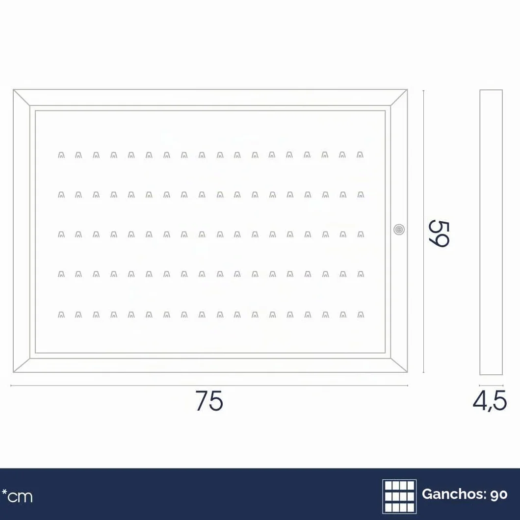 Danieli Store - Armario para Llaves con 90 Ganchos Numerados. Caja para Llaves con Puerta de Acrílico Transparente y Fondo de Acero Lacado
