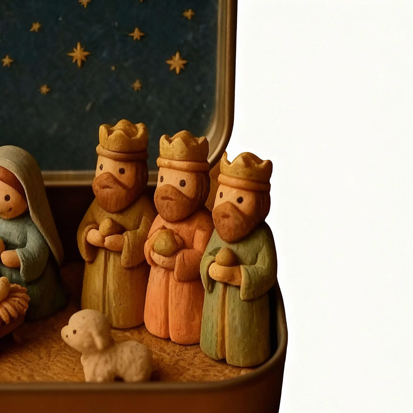 Belen Navideño Decorativo 13x2,5x8cm Figura Nacimiento Navidad Pequeño Belen Caja Lata Decoración