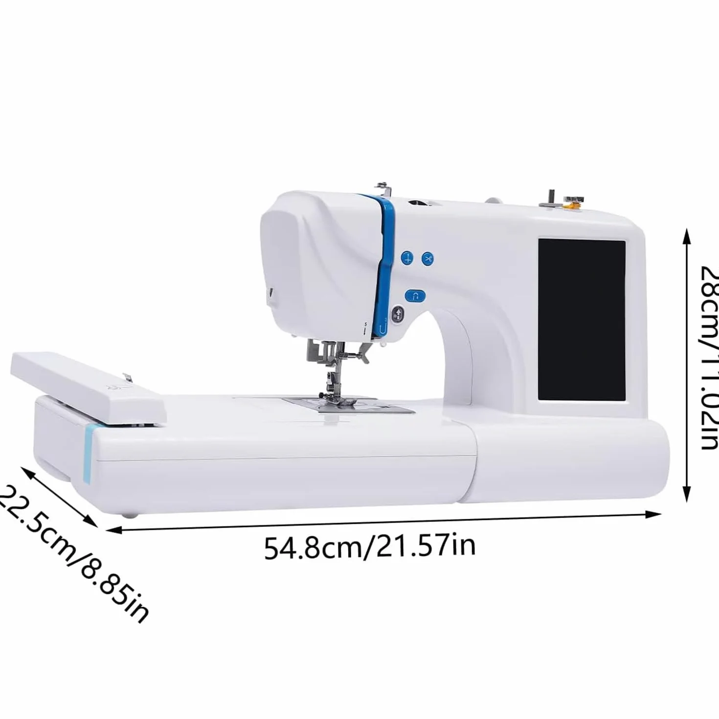 Máquina Bordar Completamente Automática,96 Patrones/8 Patrones Digitales/10 Marcos,área Marco 4" X 4",Pantalla Táctil 9",Adecuada para Prendas Vestir Y Ropa Cama