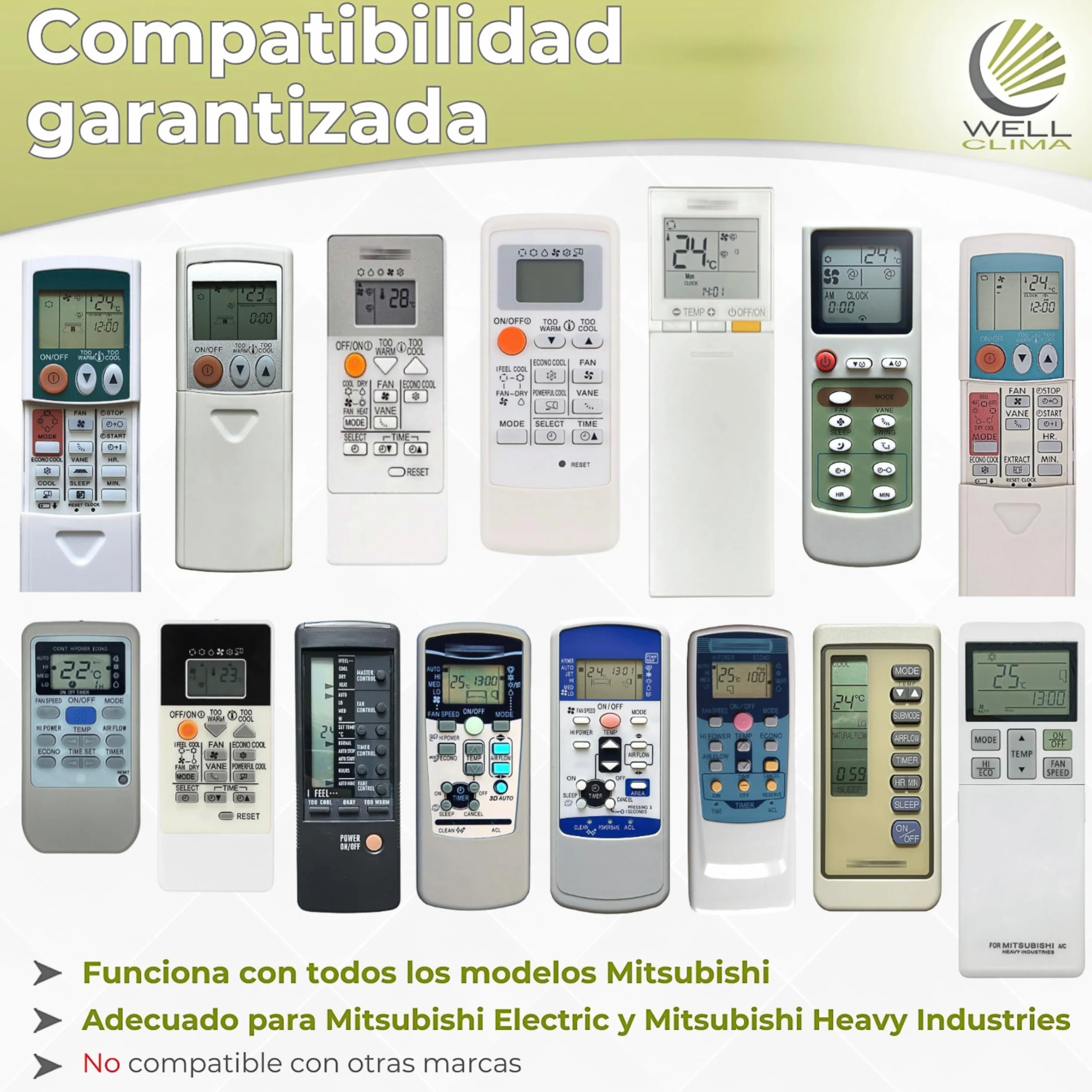 Wellclima Control Remoto Universal WEC-MI1 para Aire Acondicionado Mitsubishi