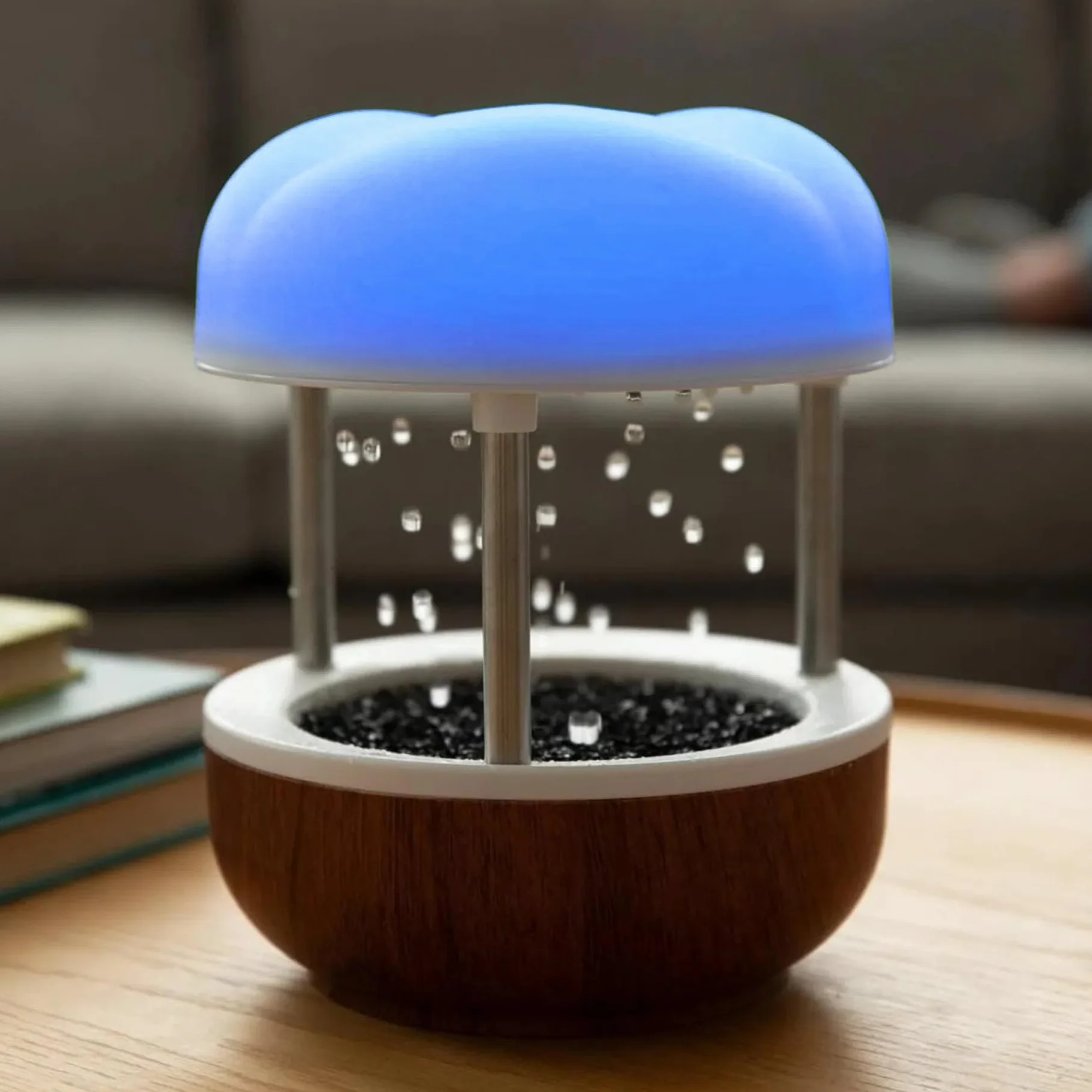 Mindsight Fuente de Agua de Mesa 'Calming Cloud' | Bomba silenciosa | Resistente a Salpicaduras | Decoración Zen y Natural | Promueve el Enfoque, el Alivio del estrés, la productividad, el sueño |