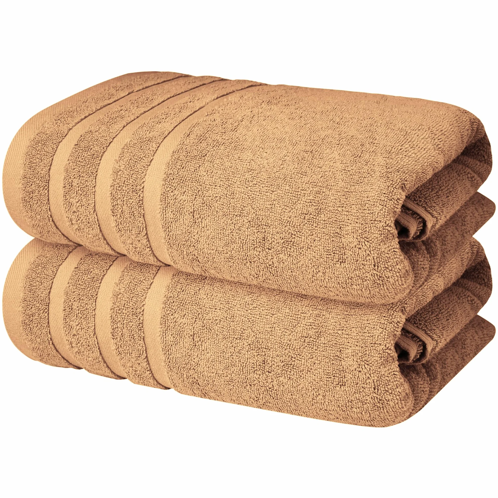 Infinitee Xclusives Juego de 2 toallas de baño (70 x 140 cm), 100 % algodón suave hilado en anillo, toallas ultra suaves y altamente absorbentes para spa, gimnasio, hotel y uso diario en el baño