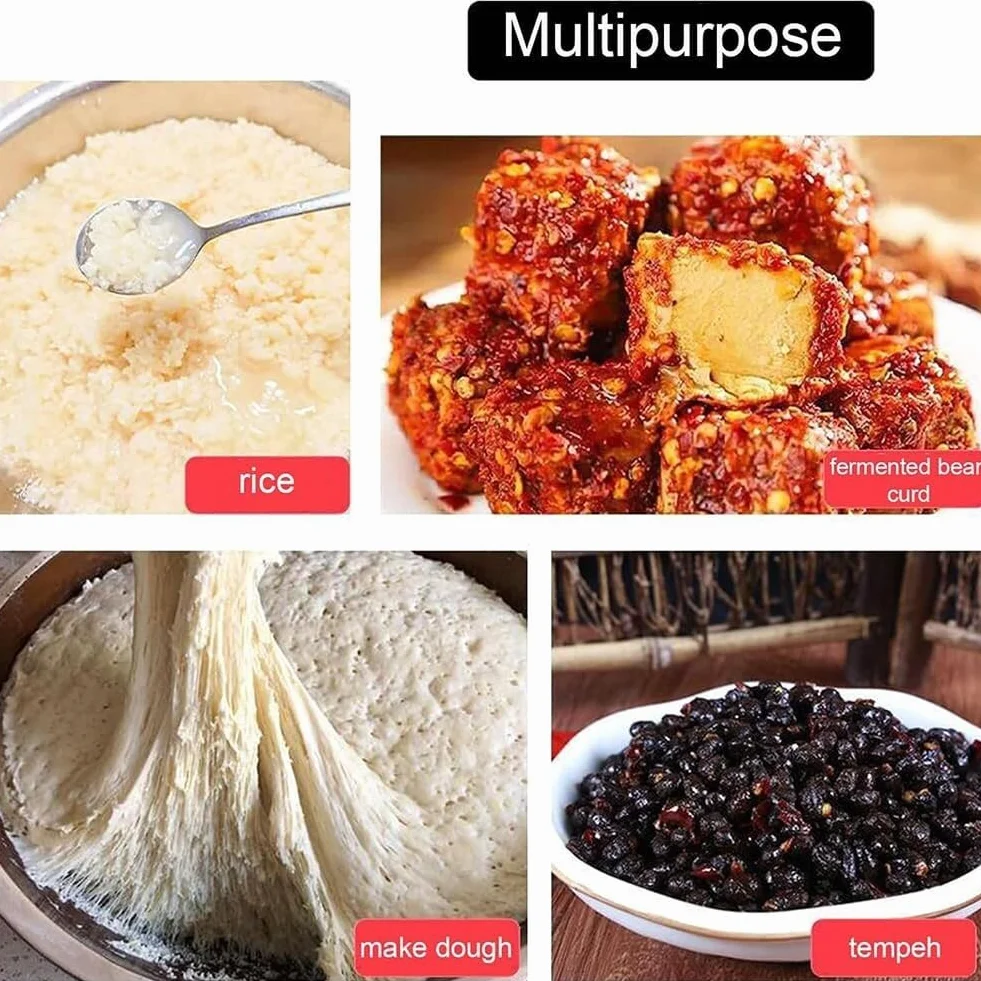 Caja de fermentación plegable a prueba de masa, pequeña bolsa de prueba de pan para el hogar con control de temperatura + función de temporización, ideal para hacer pan y yogur, estante interior