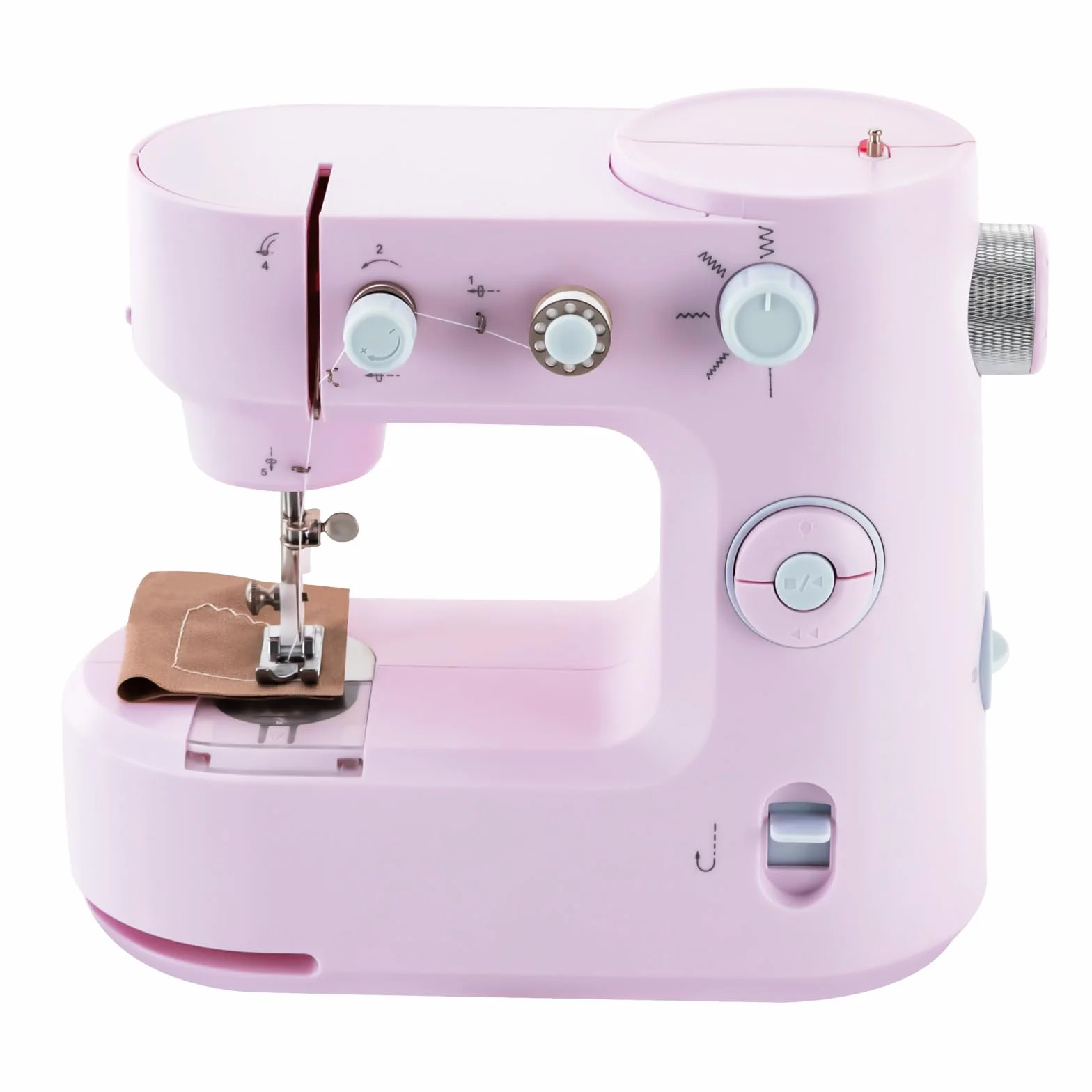 Máquina de coser rosa para principiantes y niños, con pedal de mano y pie, 5 programas de costura para casas, fábricas o tiendas