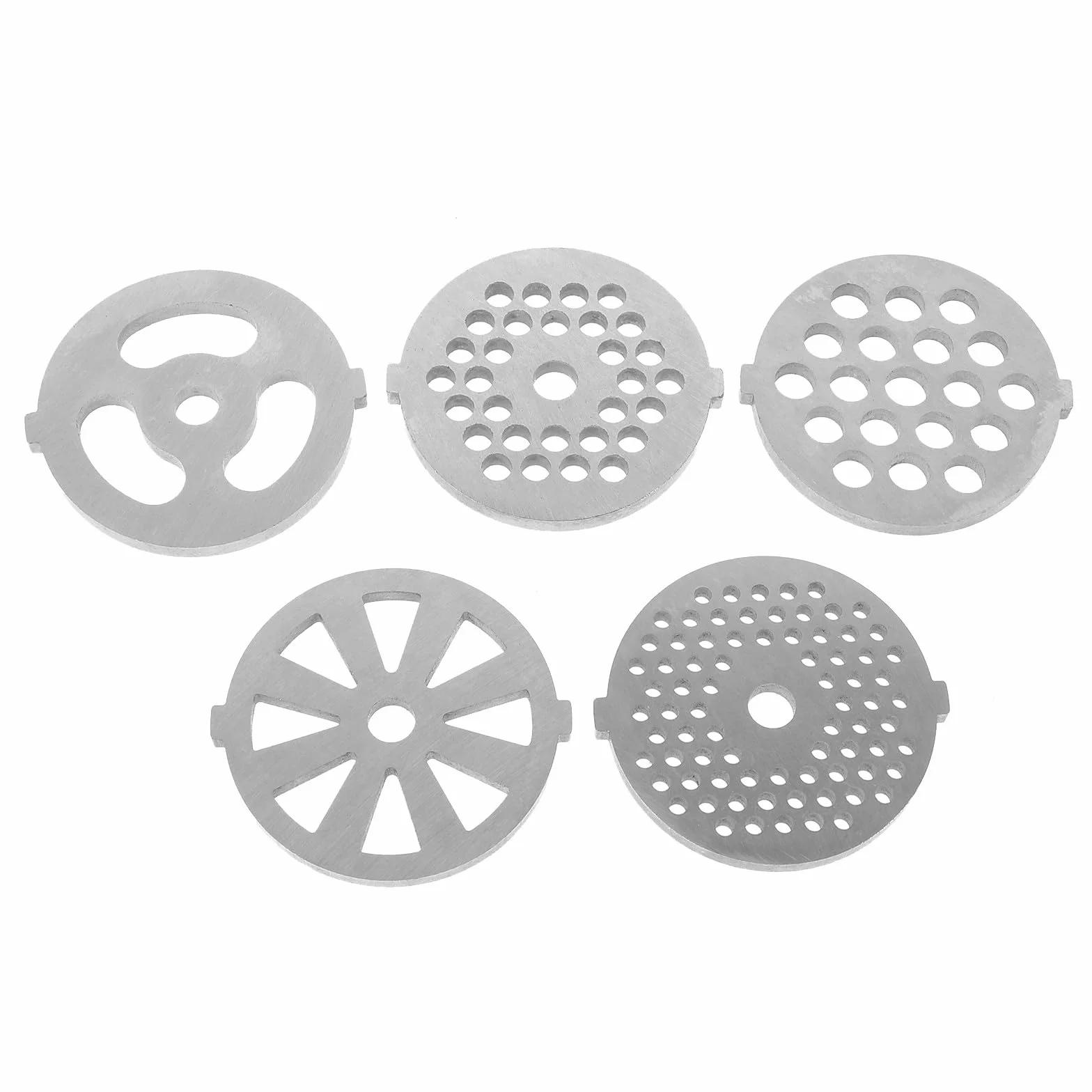 ibasenice 8 Piezas de Cuchillas para Picadora de Carne de Acero Inoxidable, Placas de Corte Orificios Redondos y Cuadrados, Fácil de Limpiar y Reemplazo Adecuado para Cocina