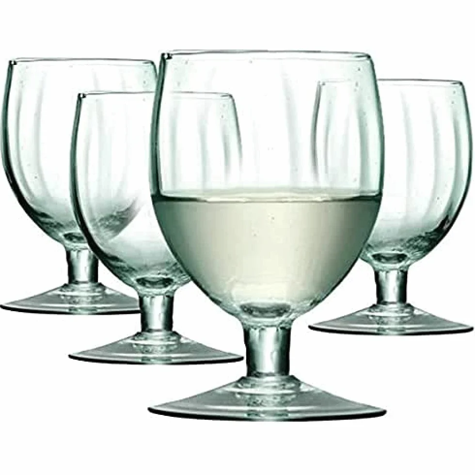 Lsa International Copa de Vino, MIA, Transparente, 350ml, Cristal, Clear Decorated, 4 Unidad (Paquete de 1)