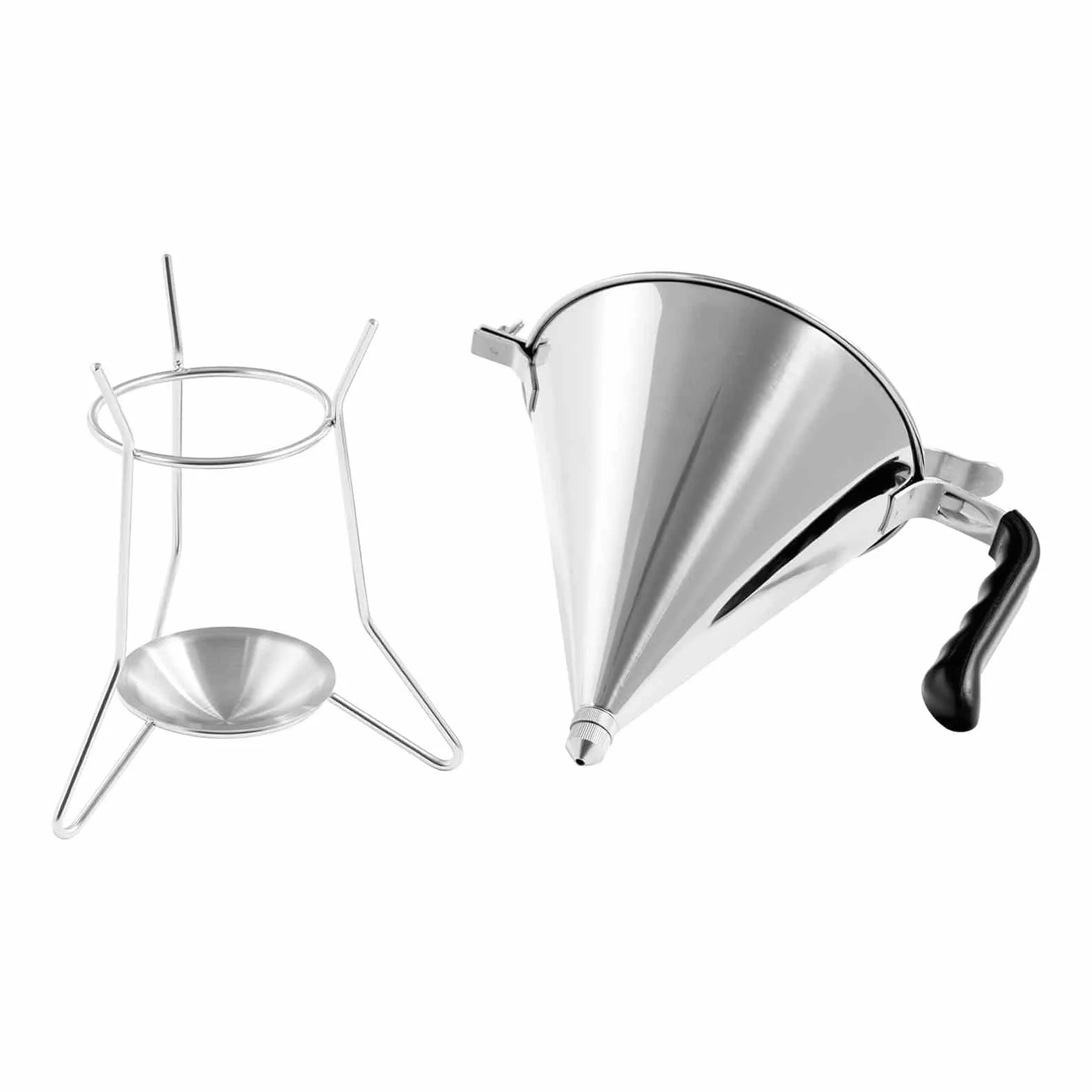 Royal Catering RC-OF04 Embudo 1,8 L Acero Inoxidable con Soporte Apertura Dosificadora