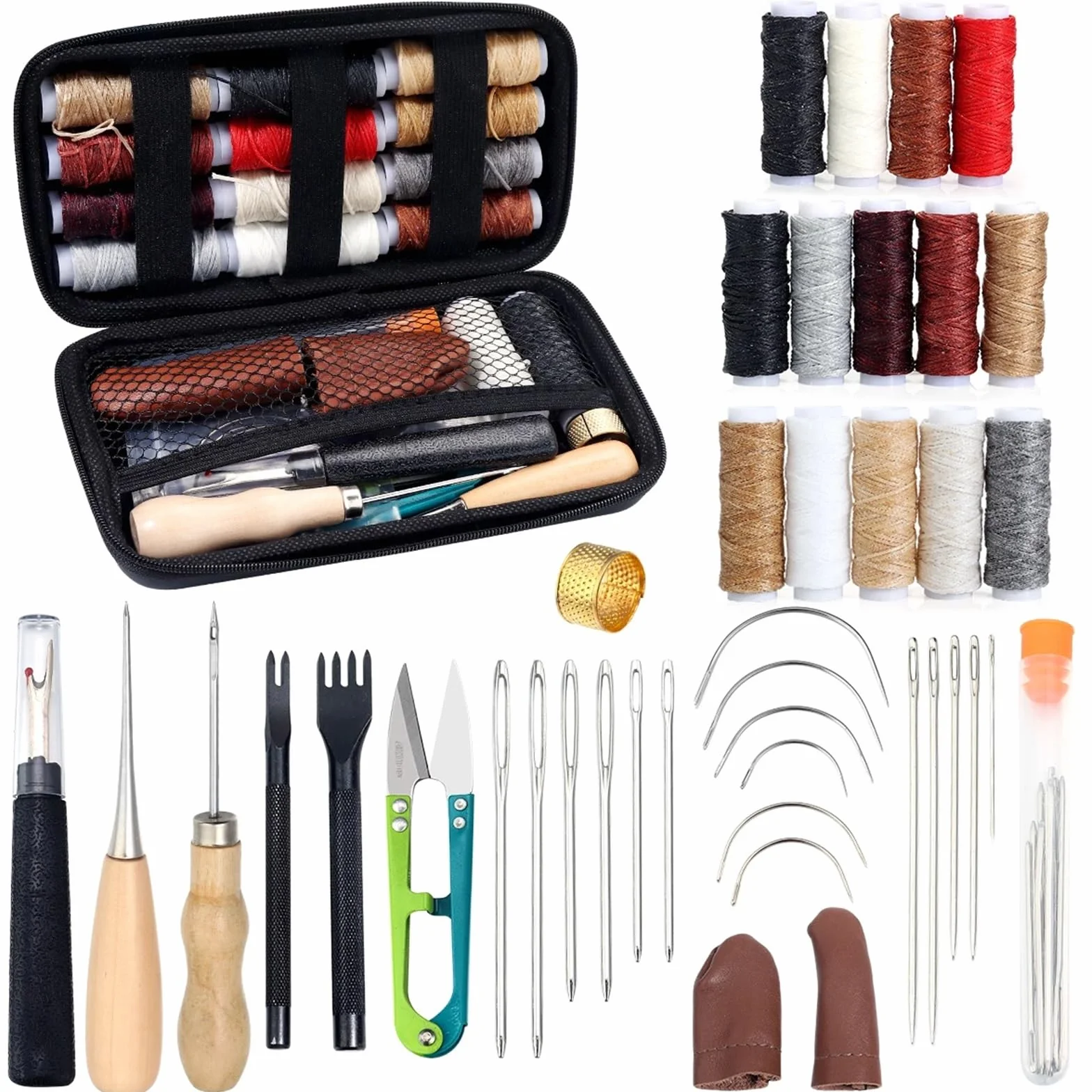 Kit de Costura 1 Juego de Kit Costura multifunción con Hilo Color, Aguja y Tijeras, Accesorios portátiles for el hogar(Black)