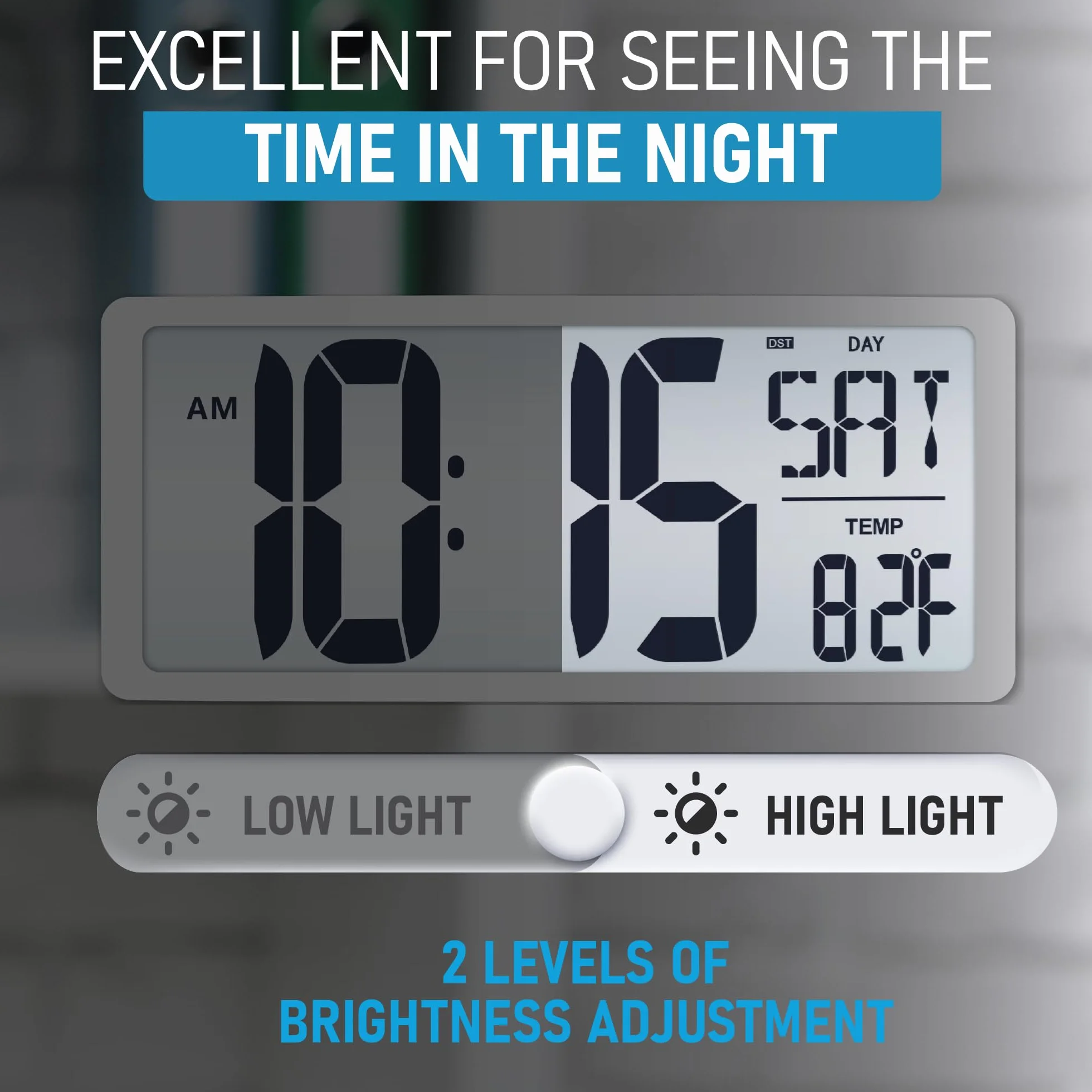 TXL Reloj de Pared Digital Grande con luz de Fondo, Reloj Despertador de 14.2 Pulgadas con día, Fecha y Temperatura, Pantalla Jumbo, Reloj Digital de Cuenta Regresiva para Personas Mayores, hogar