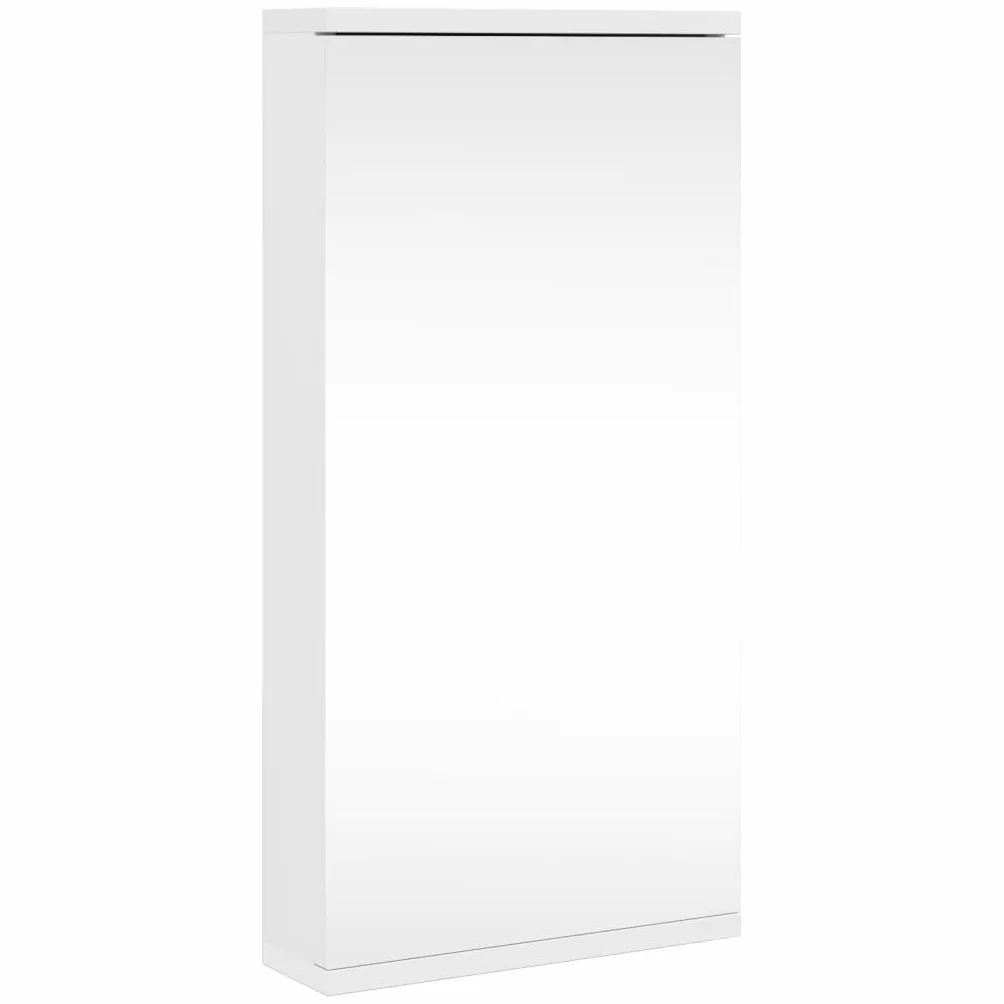 IKAYAA Mueble Suspendido de Espejo de Esquina Armario de Pared con Espejo Armario de Baño con Puertas Gabinete de Espejo Mueble Colgante Blanco 30 x 24 x 60 cm