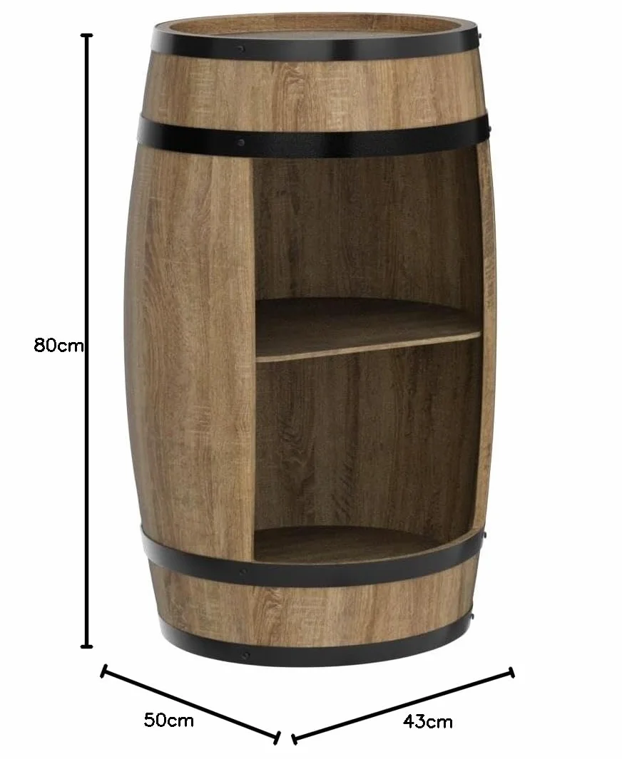 Creative Cooper Barril de Madera para casa – Armario en Estilo Retro – botellero – Estante de Vino – 80 cm de Altura – Muebles Elegantes (wengué)