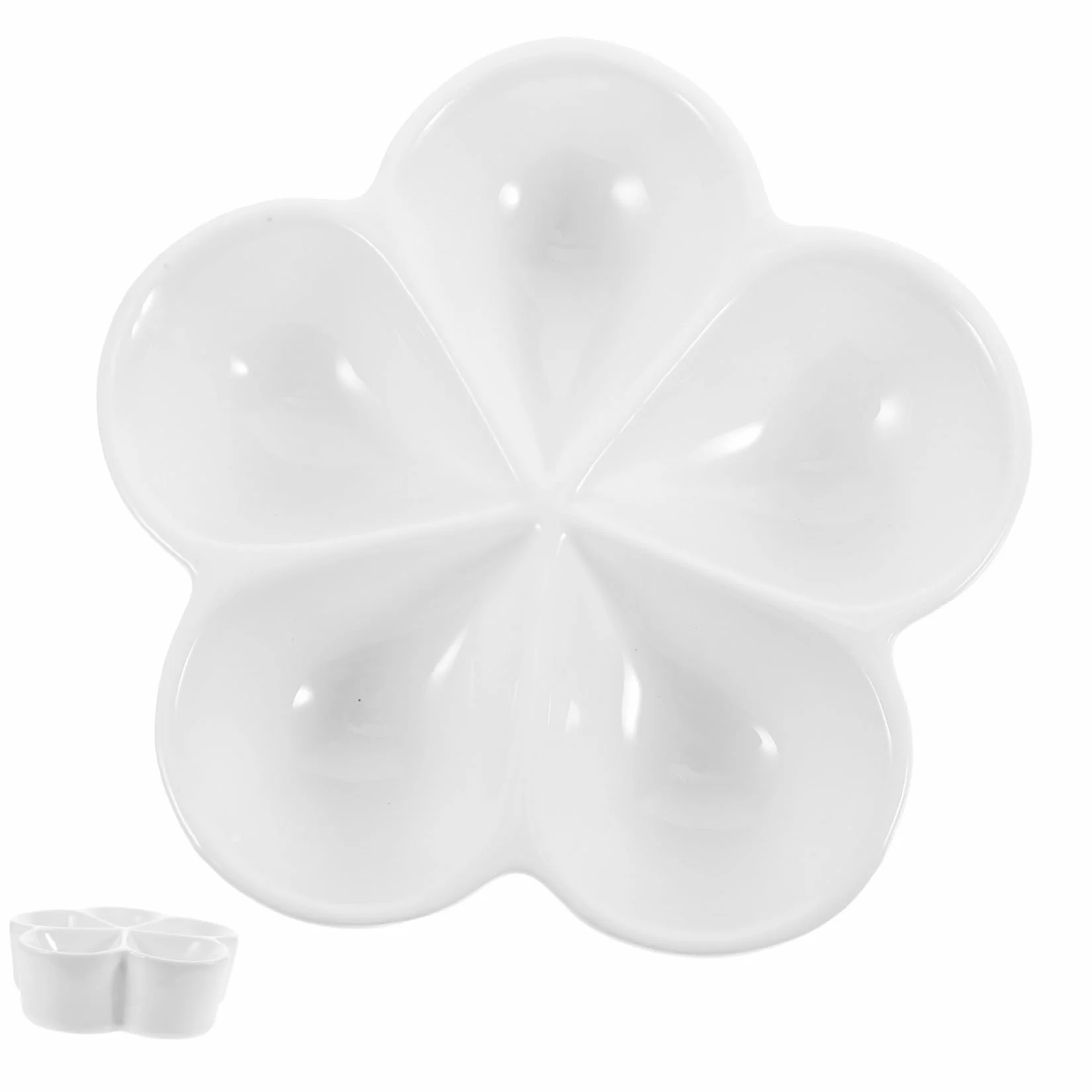 GLEAVI 4 Piezas Forma de Flor Aperitivos y Dividido de Almacenamiento Fiestas Snacks y Dulces