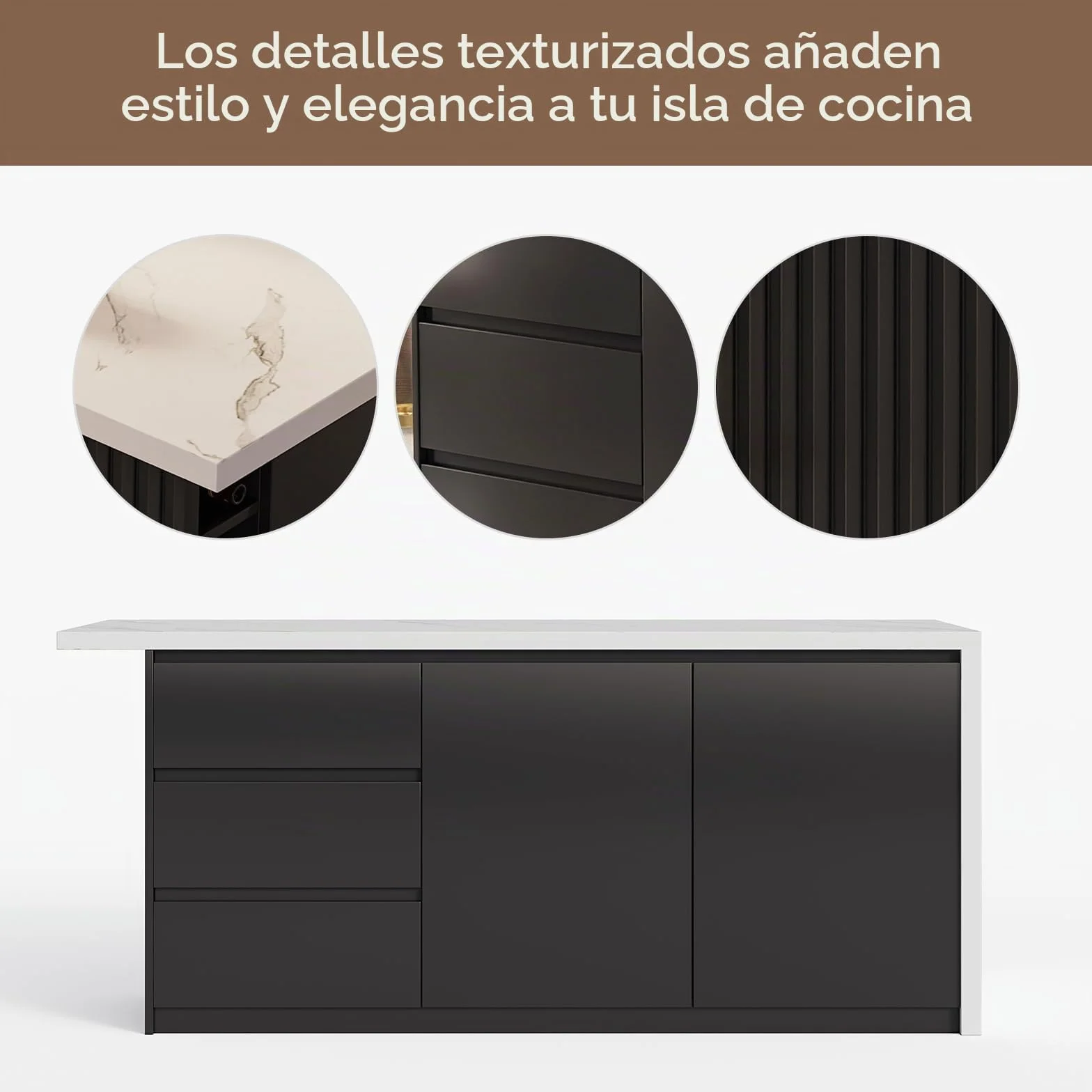 Homary Ila de Cocina con Almacenamiento múltiple para Cocina y Comedor, 183cm x 80cm