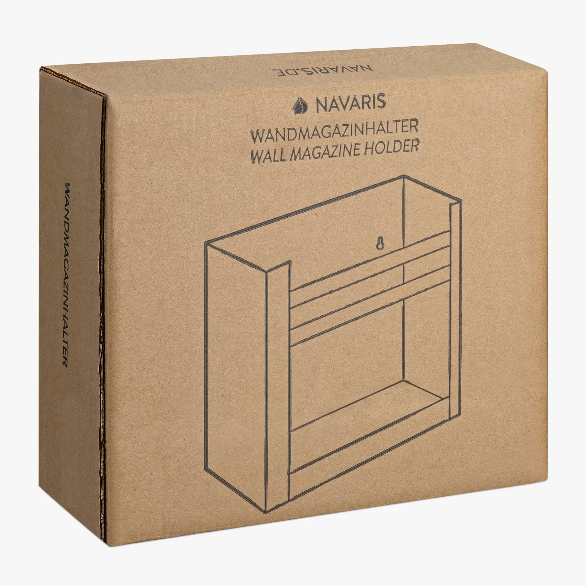 Navaris Revistero de pared metálico - Archivador de hierro forjado para colgar - Blanco