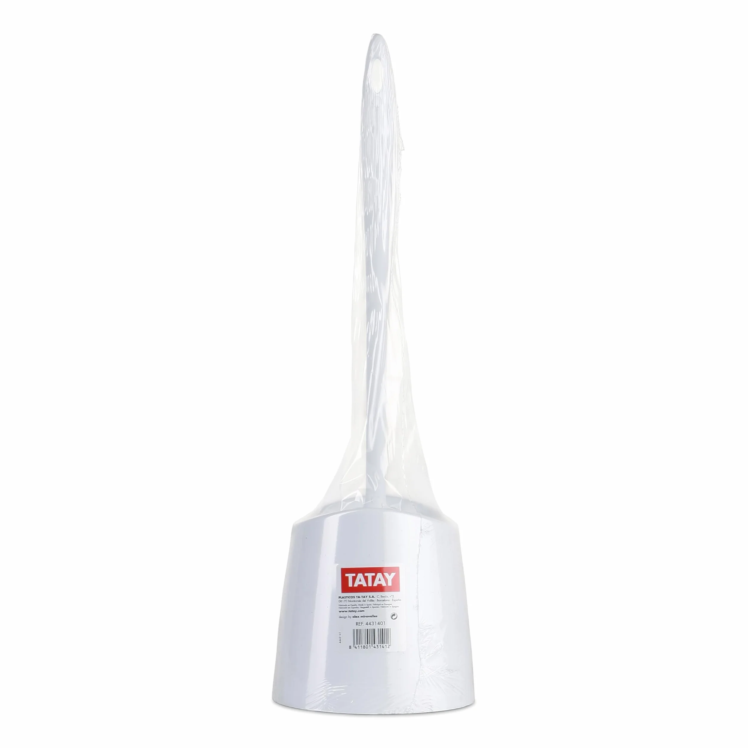 TATAY Escobilla WC Resistente Diseño Moderno Cepillo Fijo Duradero Baño 12x12x38 cm Blanco