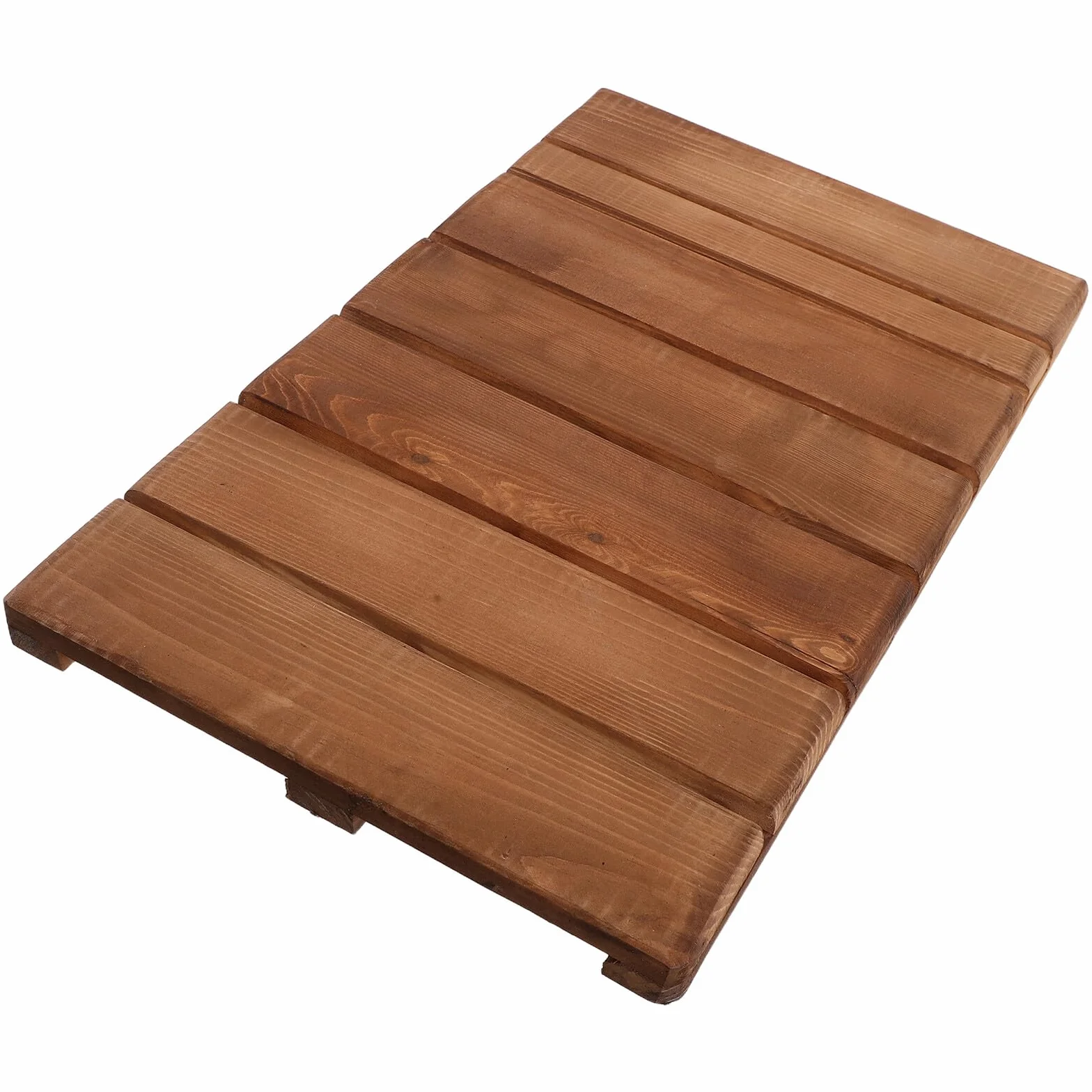 WOONEKY Alfombrilla Antideslizante de Madera Maciza para Baño, Alfombra de Ducha Interior 30x50 Cm, Tapete de Secado Resistente y Grueso Adecuado para SPA y Ducha