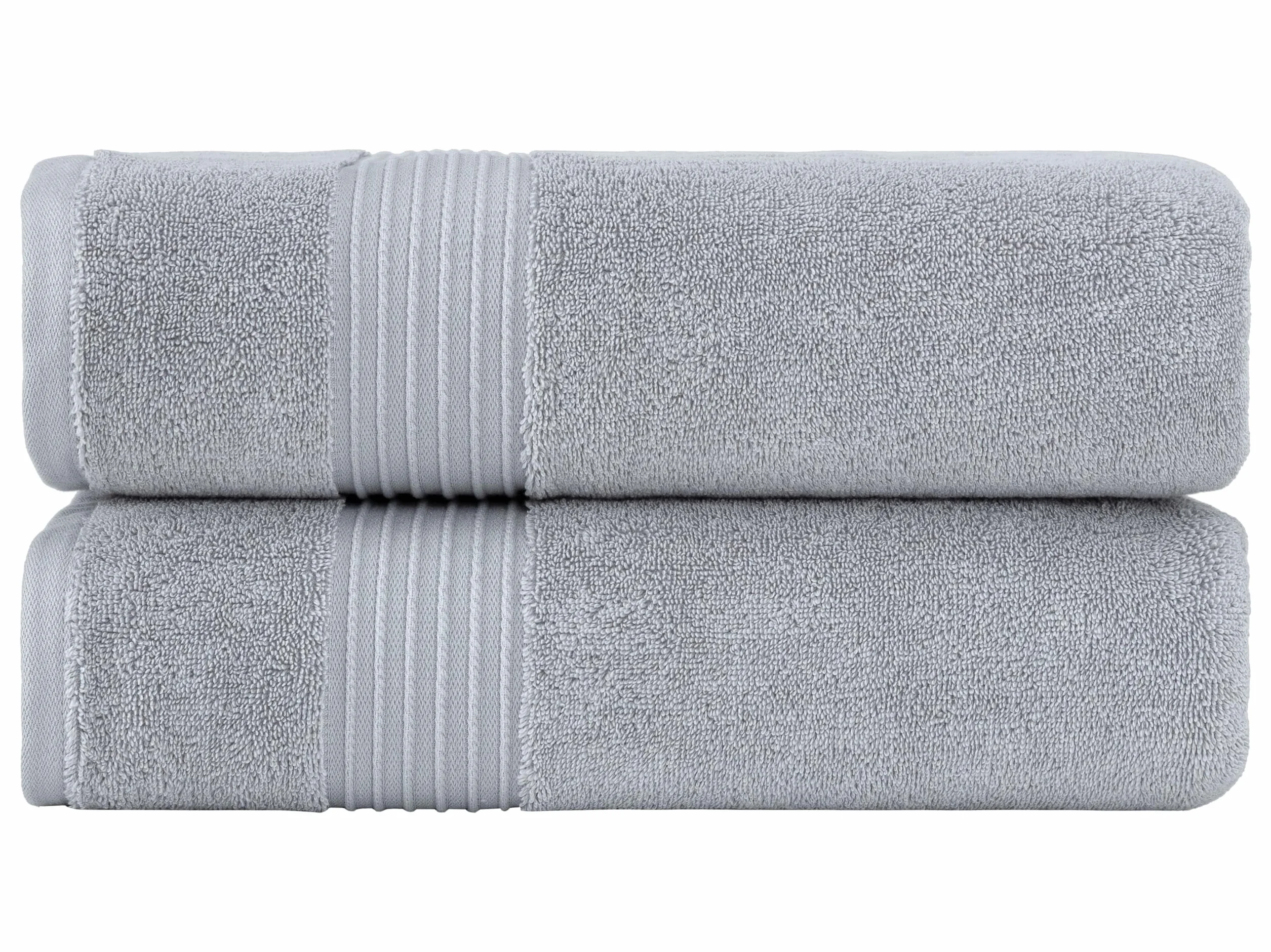 Milara - Toallas de baño superafelpadas, algodón turco, juego de 2 piezas, color gris plateado, 27 x 54 pulgadas, 700 GSM, toallas de baño de alta calidad