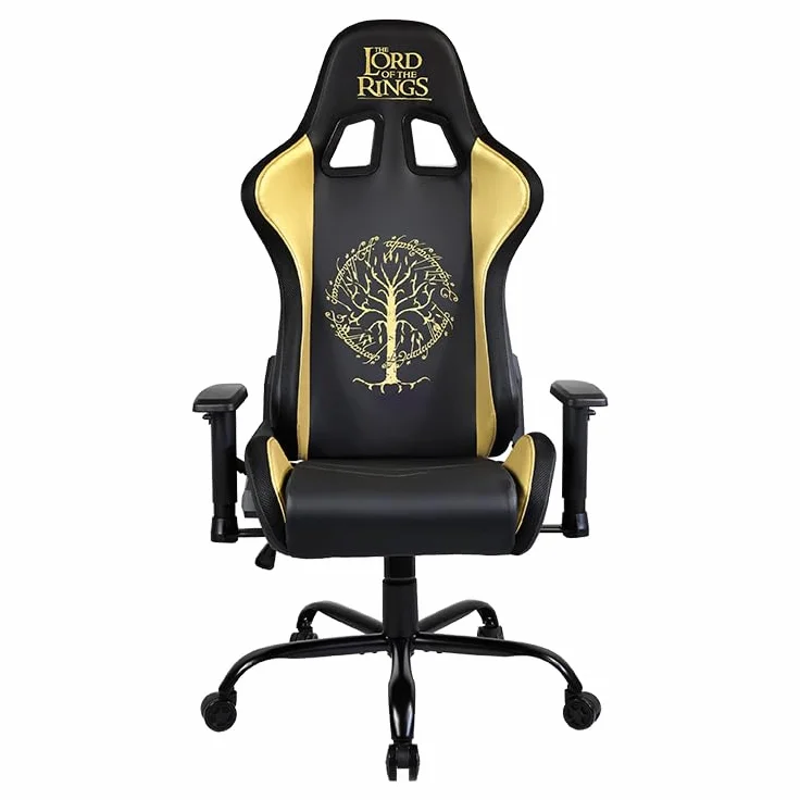 Subsonic - Silla Gaming «El Señor de los Anillos» - Silla de Oficina Ergonómica con Espuma de Alta Densidad, Respaldo Reclinable y Reposabrazos Ajustables en 2D - Altura Regulable – Negro