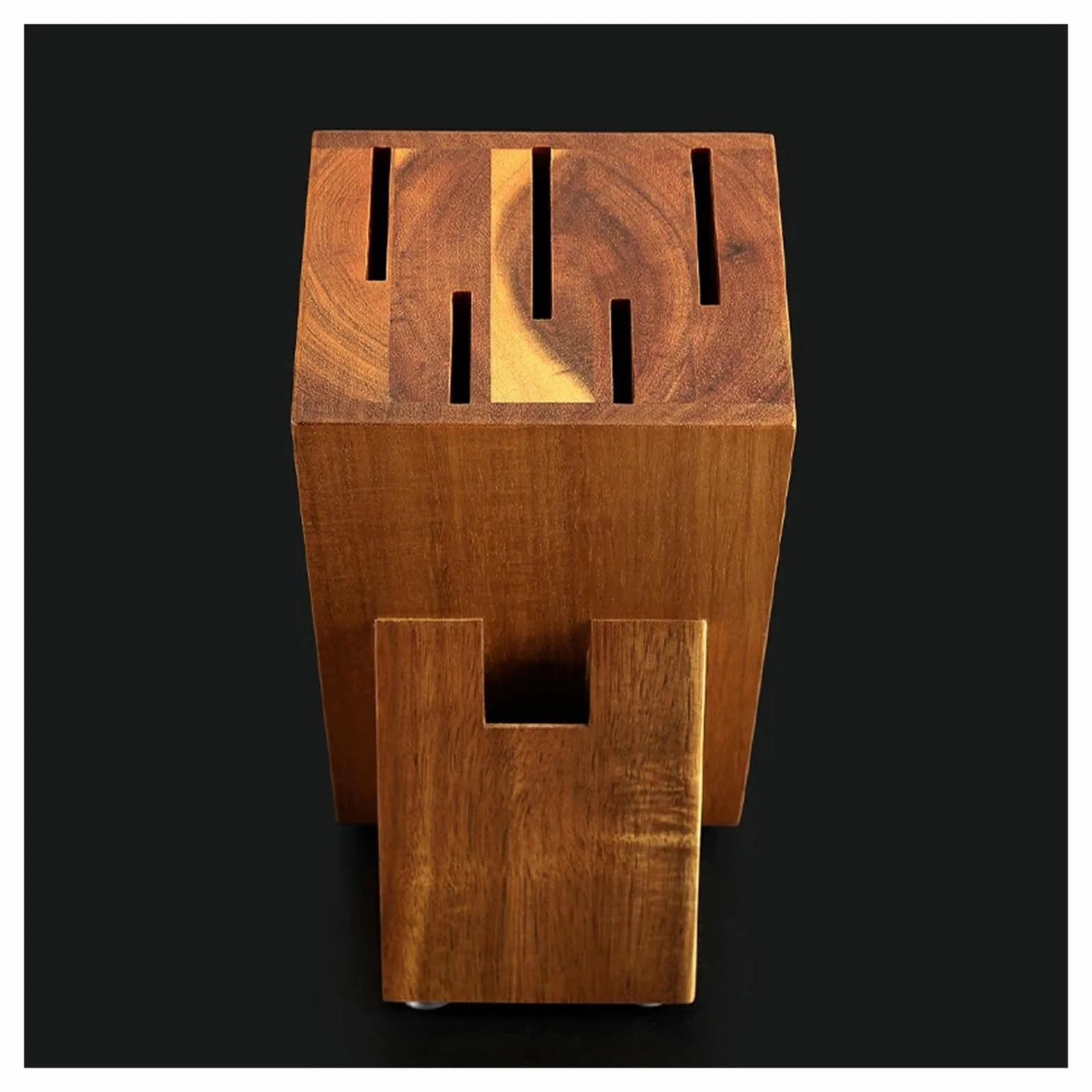 Soporte for cuchillos de madera acacia compatible con XINZUO Arrival, soporte for tijeras, ranura for almacenamiento, herramienta cocina