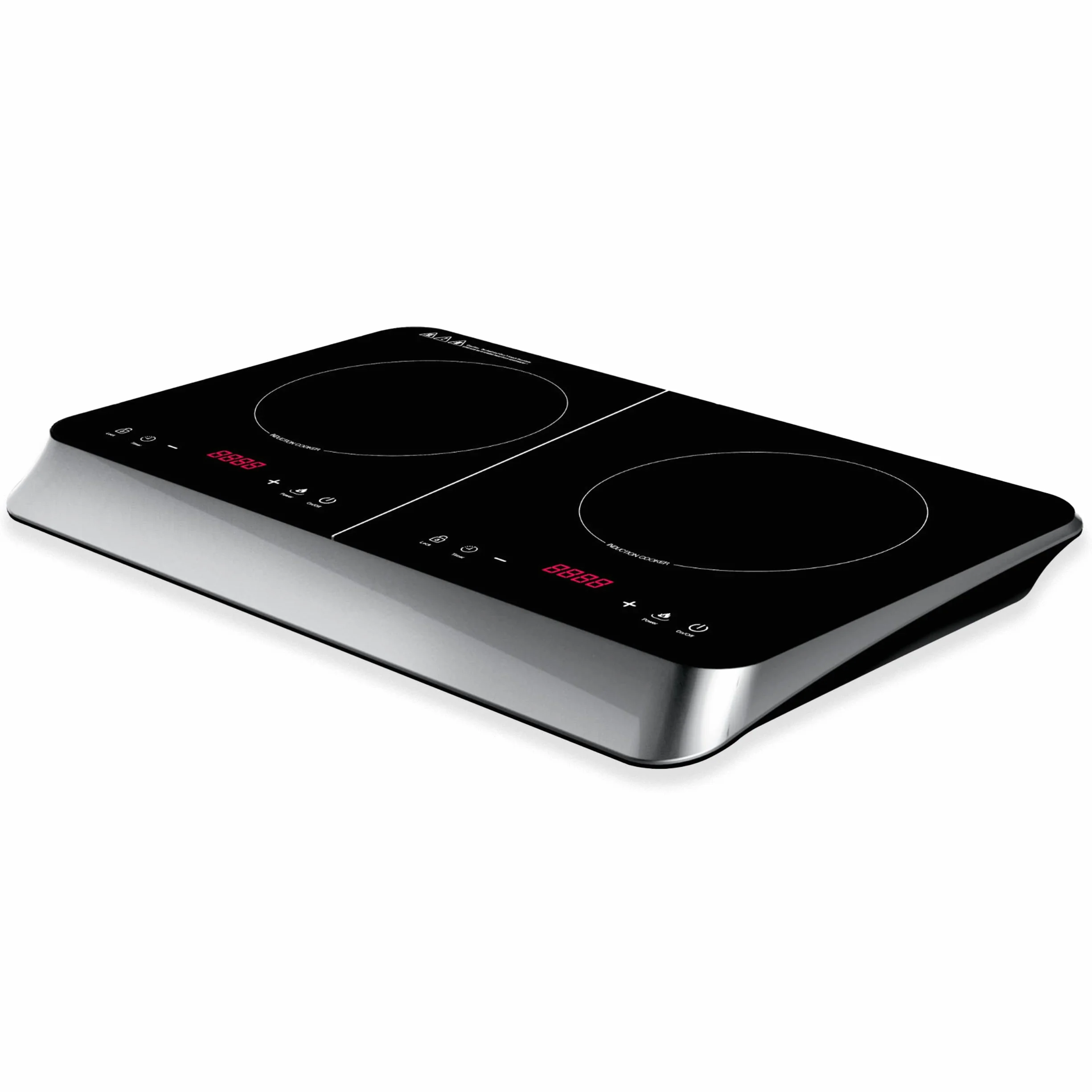 ARDES Hornillo Eléctrico con 2 Placas de inducción Potencia Diferenciada de 2000 y 1500 Watt Pantalla Digital Temperatura de hasta 240 Grados Placa Eléctrica Modelo AR1F602 Color Negro