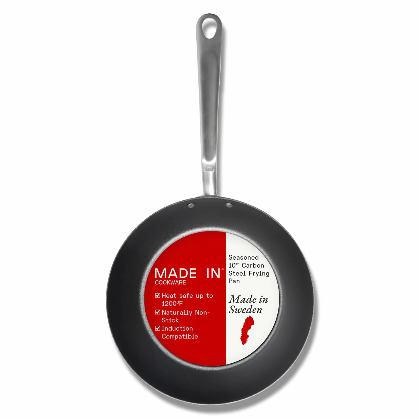 Made In Utensilios de cocina - Sartén sazonada de acero al carbono azul de 10" - (Como hierro fundido, pero mejor) - Utensilios de cocina profesionales Suecia - Compatible con inducción