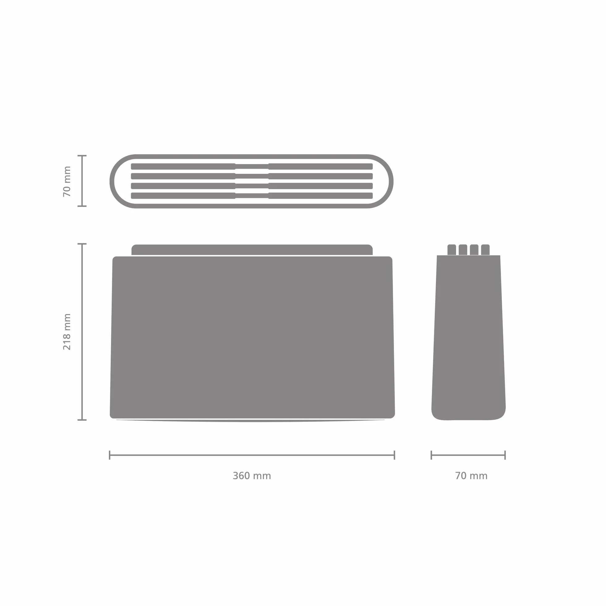 Brabantia TASTY+ Juego de tablas de cortar 4 piezas con soporte integrado antideslizante doble cara Gris Oscuro