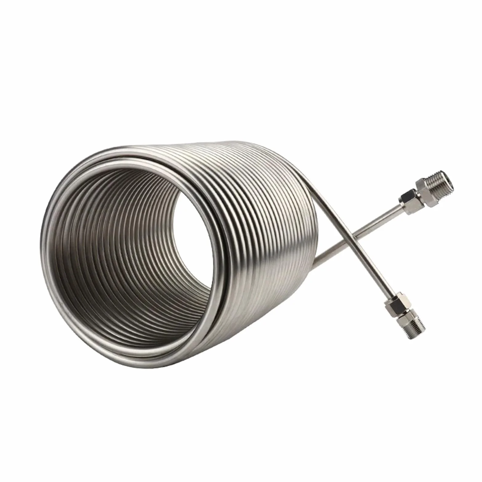 Serpentín de enfriamiento de 20 m de longitud, enfriador de mosto, cerveza, agua y doble capa, de acero inoxidable 304 de grado alimenticio, con conectores de 3/8" y 1/2". Múltiples aplicaciones