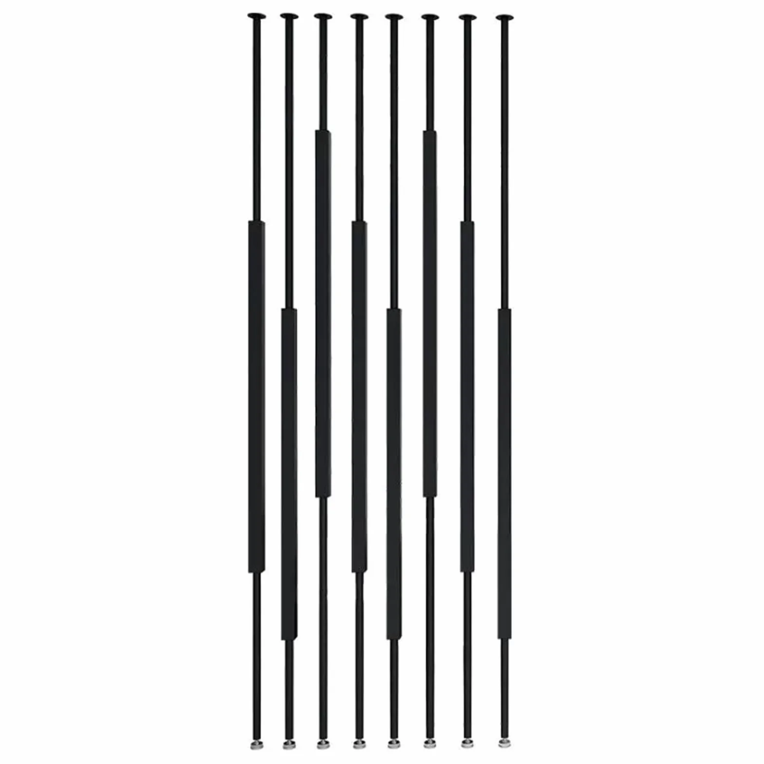 Separador de ambientes de listones de metal, separador de privacidad ajustable para espacios interiores, diseño de poste de hierro negro