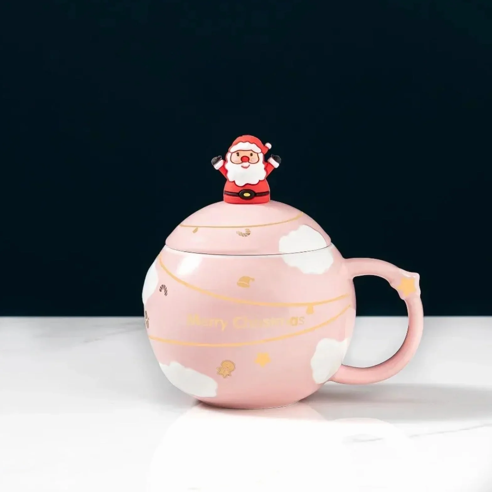 Taza de cerámica con Tapa, 2 uds., café, té de la Leche, Desayuno, Dibujos Animados, cumpleaños, Amigo, Familia, hogar, Oficina, Beber, 400ml para Café y Leche(Red)