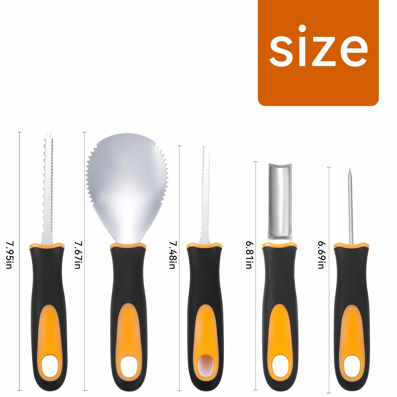 Kit de talla de calabaza Halloween, 5 piezas herramientas talla acero inoxidable